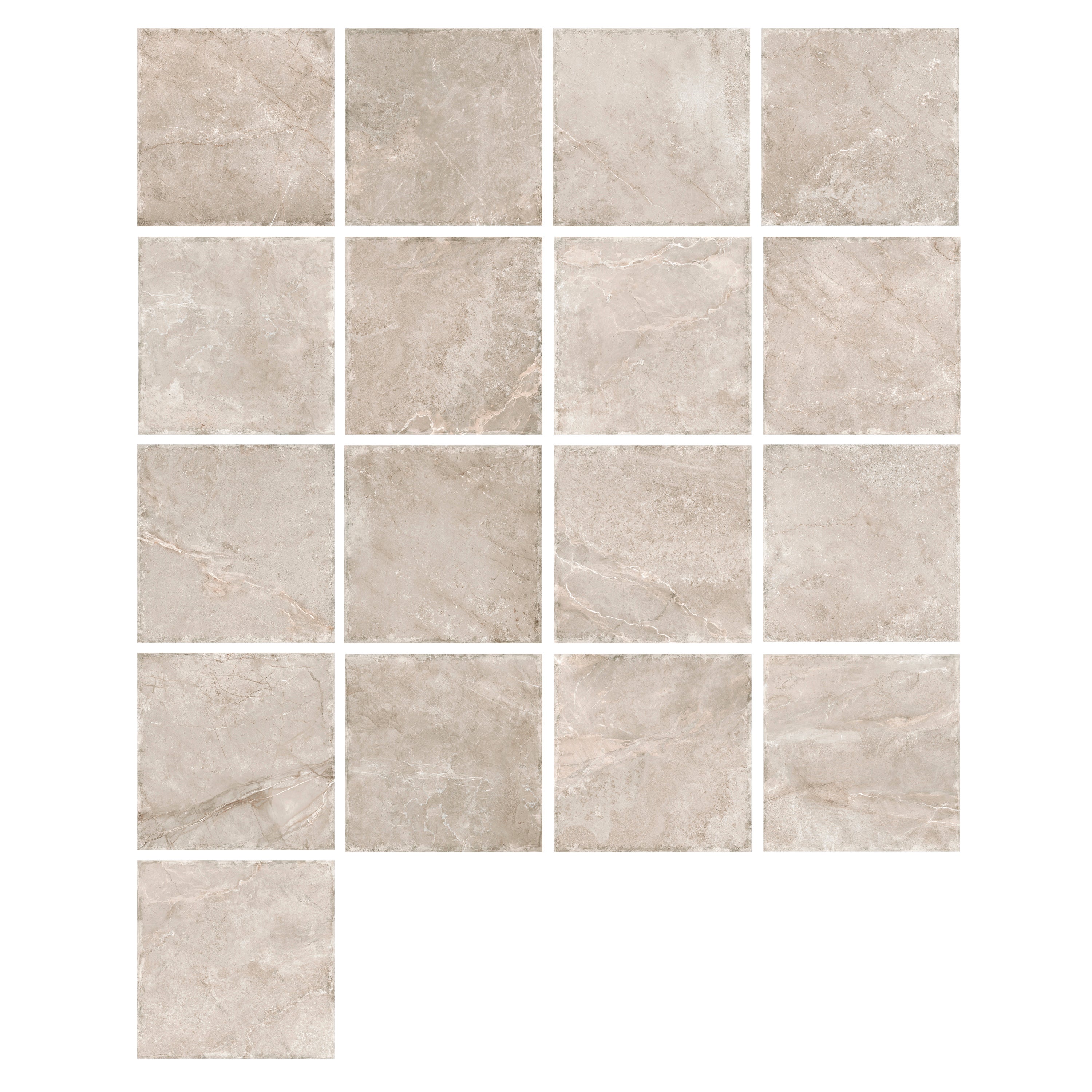 Carrelage sol extérieur effet pierre beige Roots l.60 x L.60 cm - 6