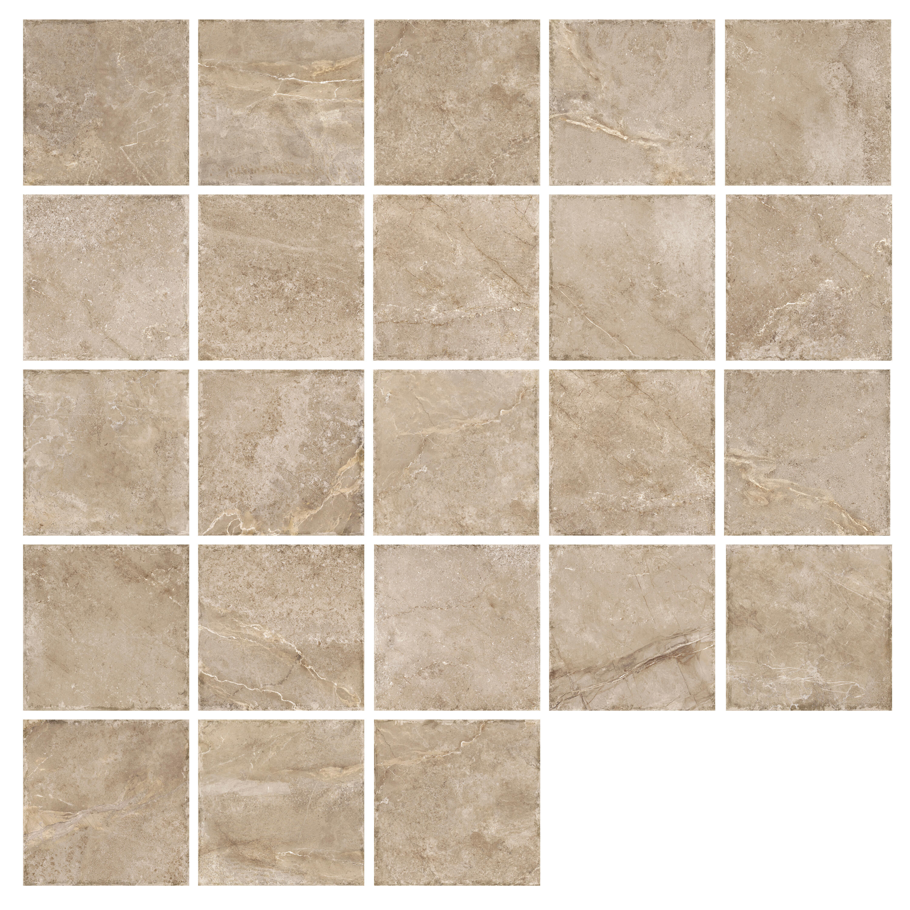 Carrelage sol extérieur effet pierre taupe Roots l.45 x L.45 cm - 6