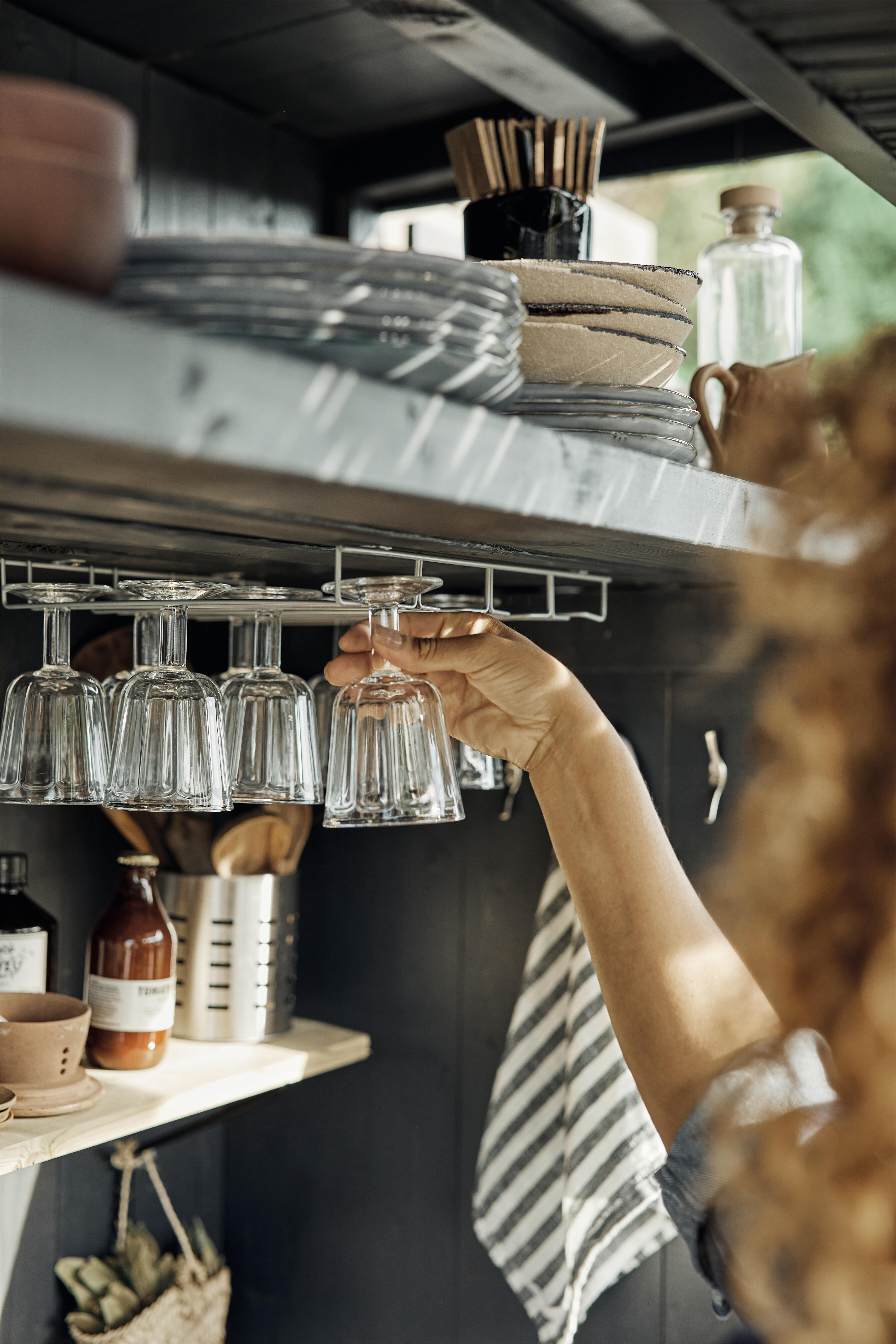 Porte-verre à vin acier l.36 x P.29 x H.3.5 cm - 6