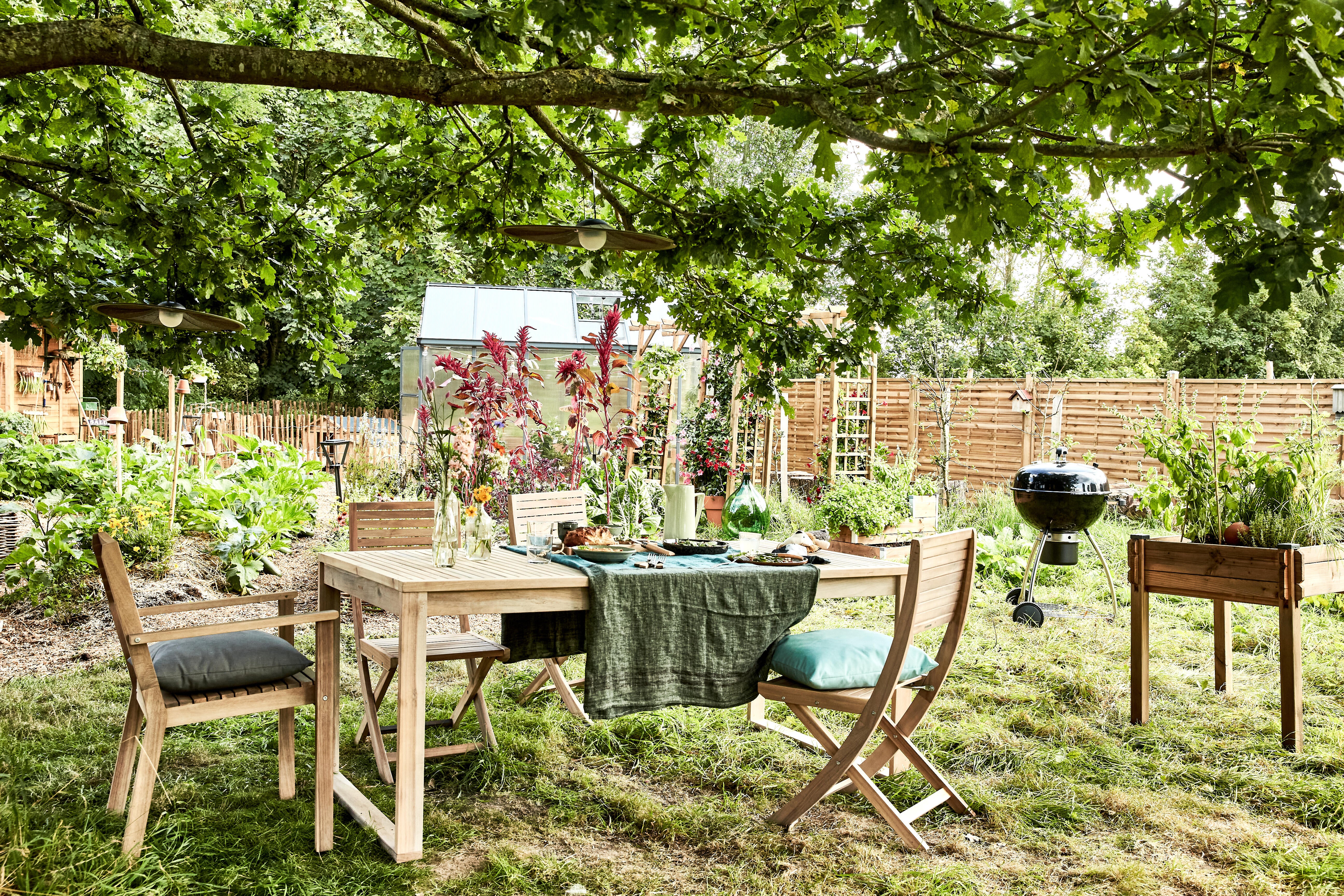 Sedia da giardino pieghevole in acacia Solaris NATERIAL, seduta in acacia beige - 7