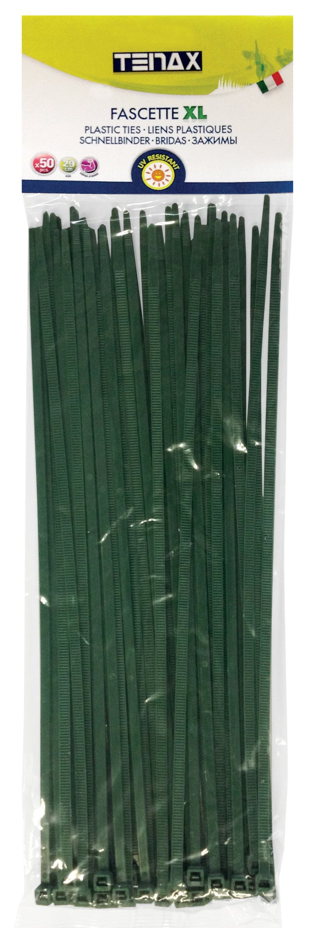 Fascetta per rete metallica in nylon verde Fix-Tie XL verdi, pack da 50 pezzi