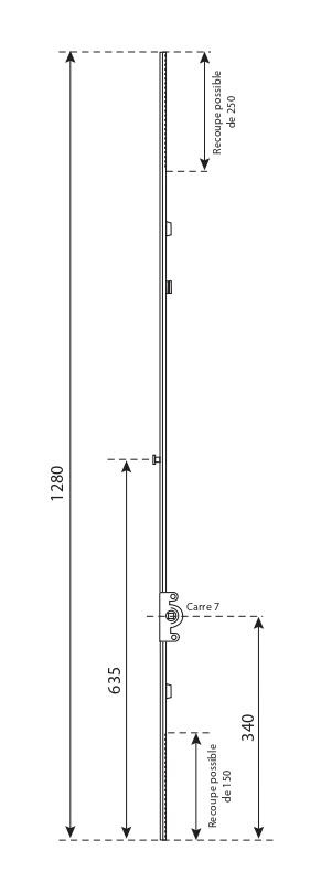 Serrure multipoint à encastrer FERCO 13979, axe 15 mm - 2