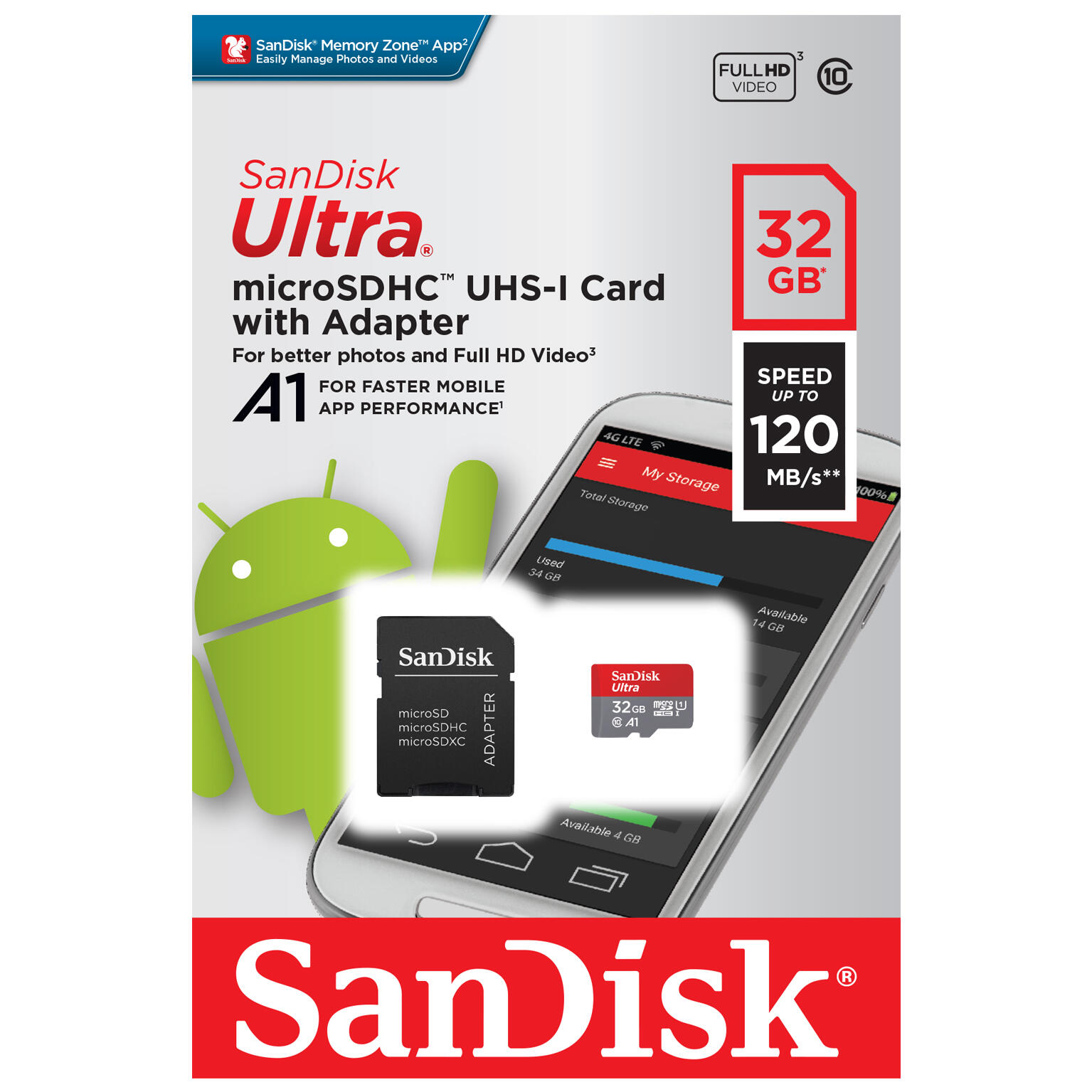Carte SD SANDISK microSDHC Ultra 32 gb + adaptateur sd - 3