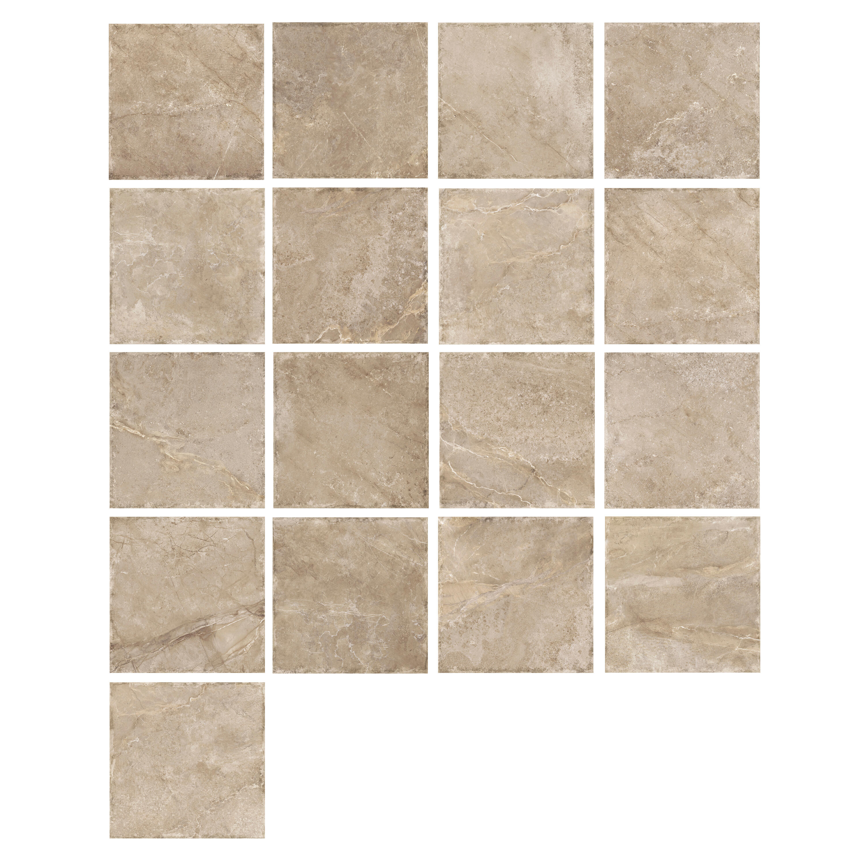 Carrelage sol extérieur effet pierre taupe Roots l.60 x L.60 cm - 6