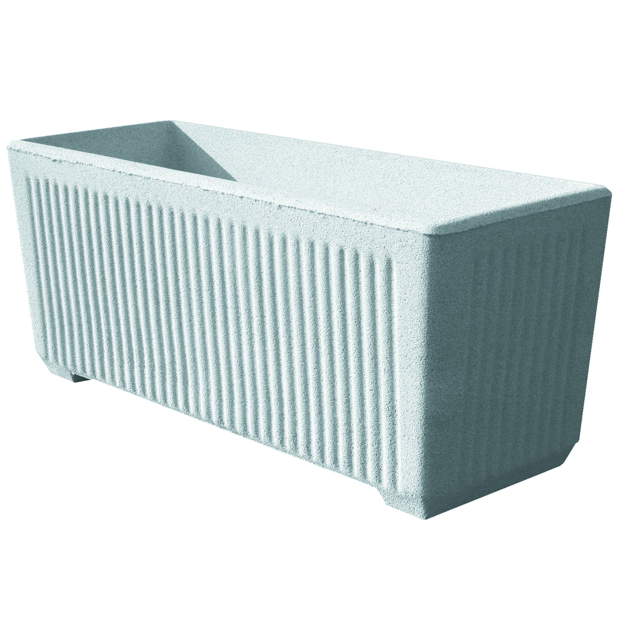 Fioriera rigata in calcestruzzo bianco H 41 cm L 100 x P 38 cm | Leroy ...