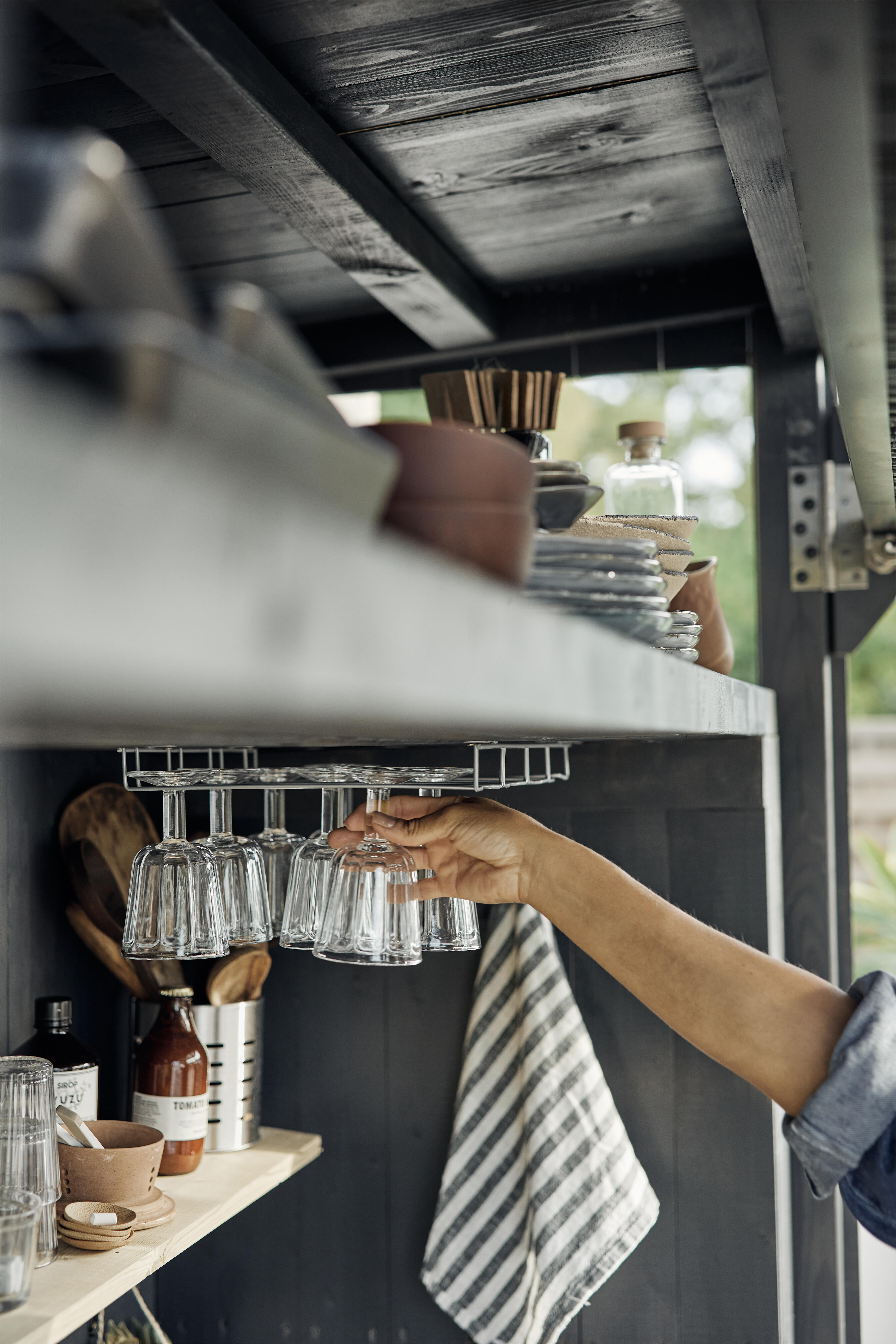 Porte-verre à vin acier l.36 x P.29 x H.3.5 cm - 4