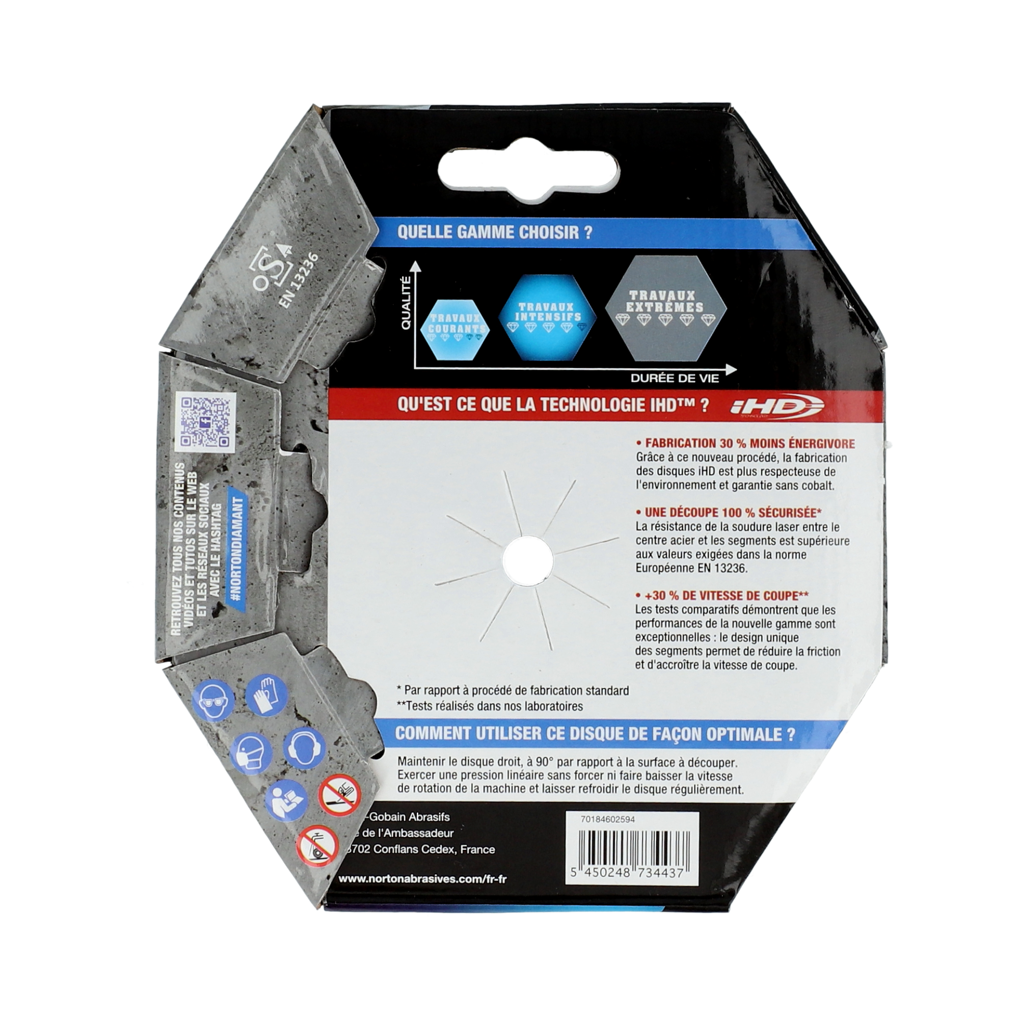 Disque diamant intensif segmenté pour matériaux de construction NORTON,Diam125mm - 4