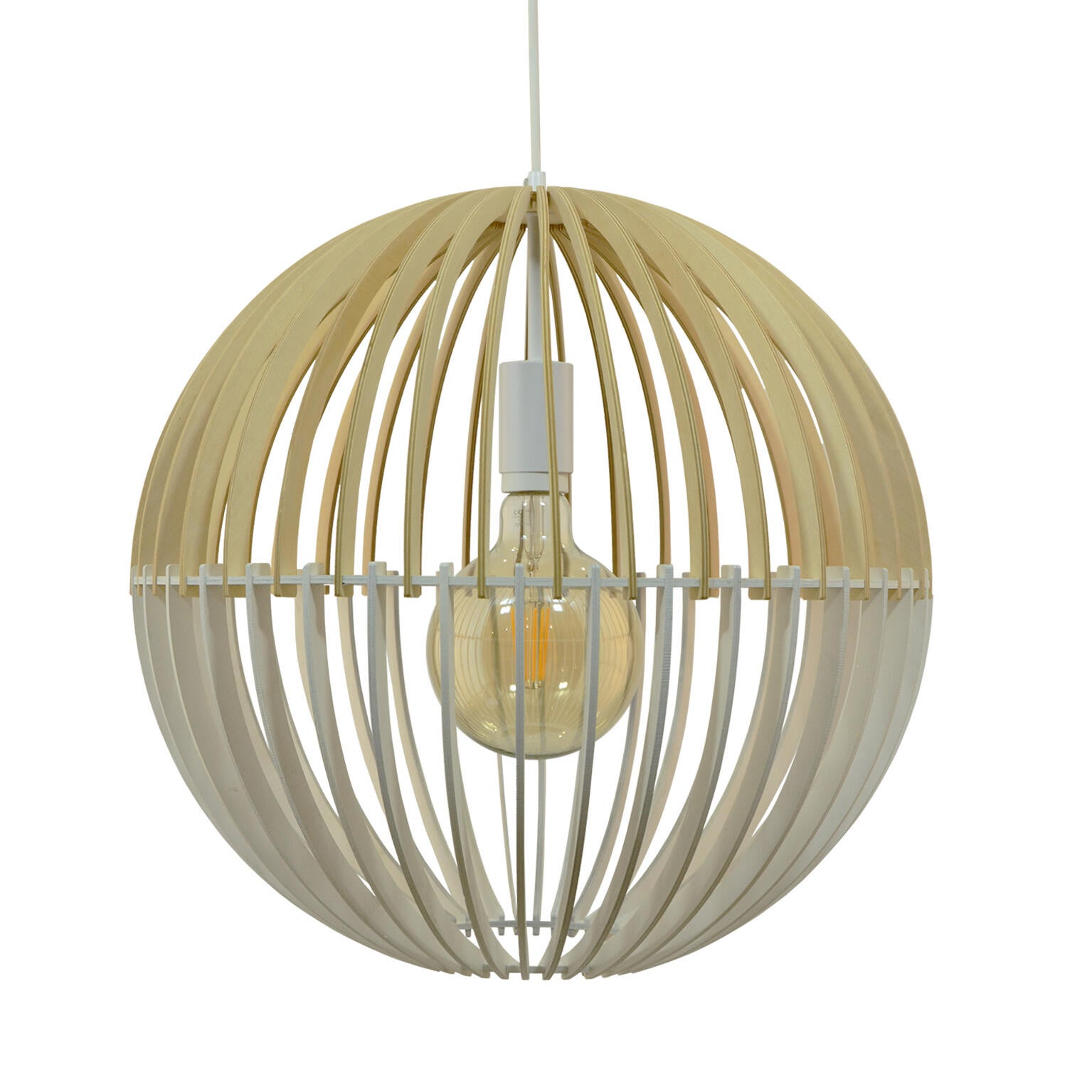 Suspension Coblence, bois, blanc, Diam.45 cm, E27 - 4
