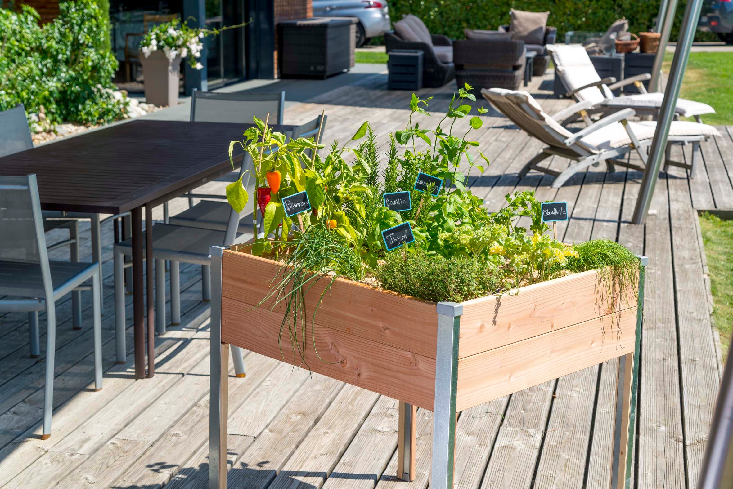 Potager sur pied bois Petit modele l.60 x H.80 cm MON PETIT POTAGER - 3