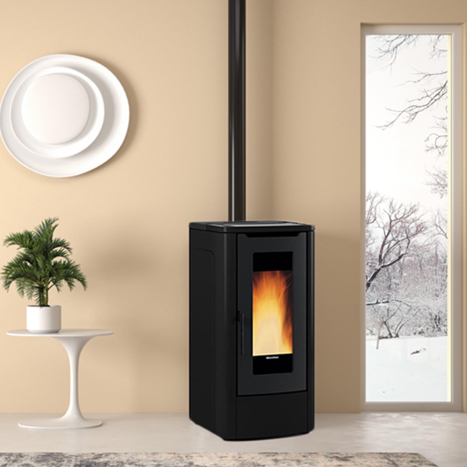 Poêle à granulés EXTRAFLAME Teorema plus noir 12 kW Leroy Merlin — free download