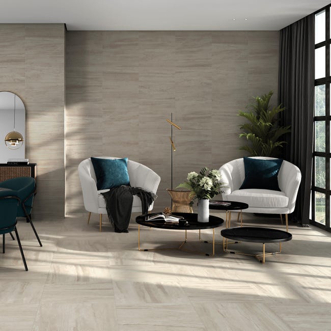 Carrelage mur intérieur / sol intérieur effet marbre beige Luxious l.60 ...