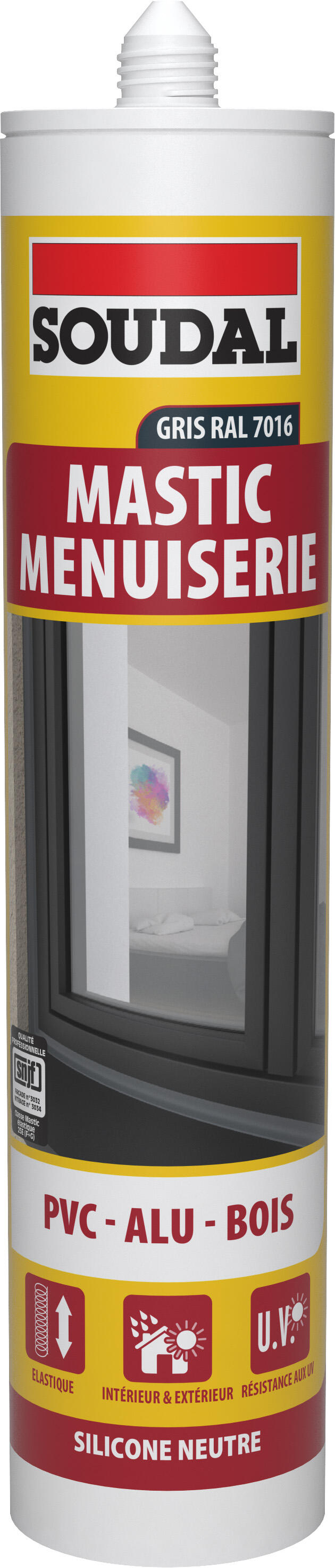 Mastic Silicone Soudal Gris 280ml