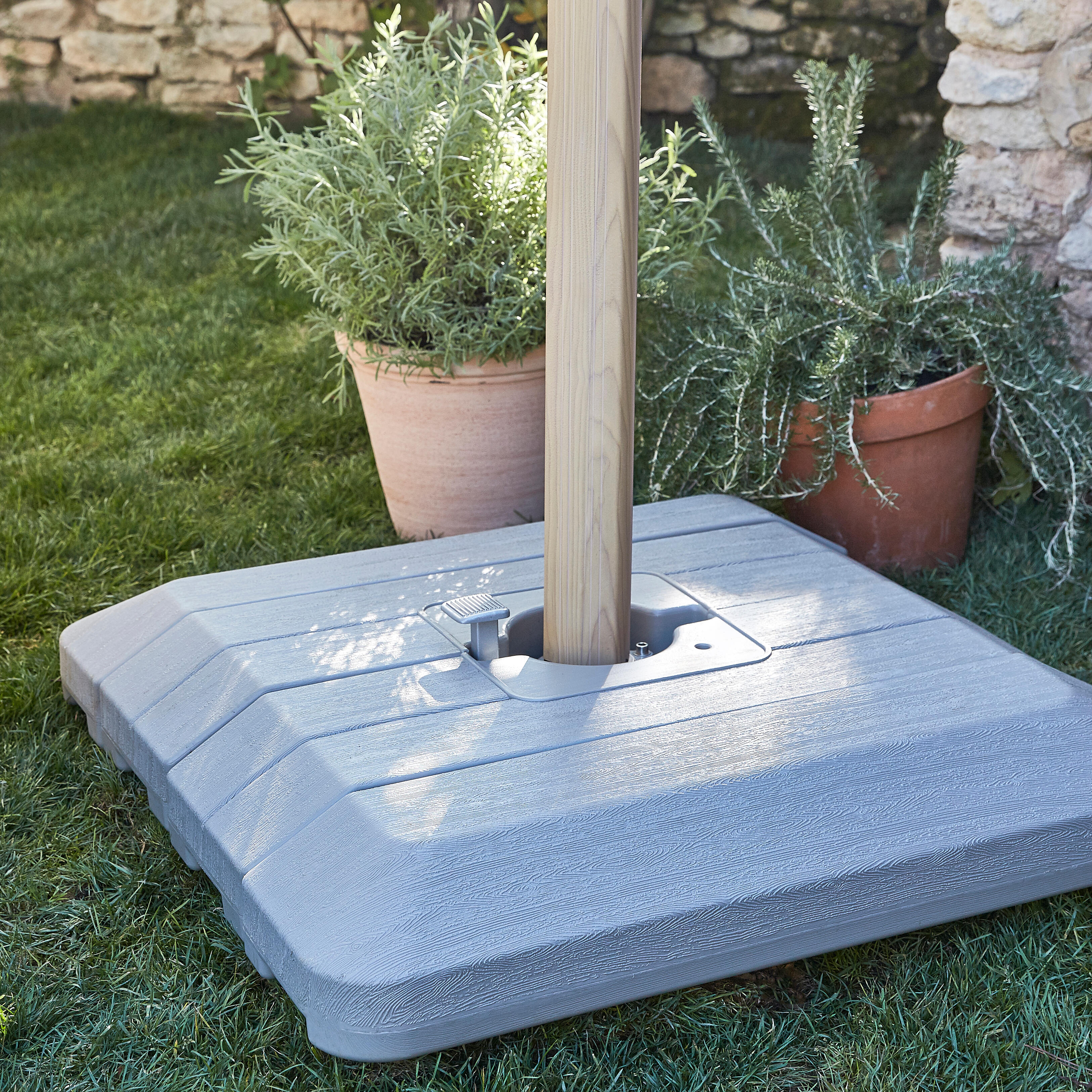 Ombrellone a palo laterale marrone Sonora NATERIAL con telo rettangolare bianco L 280 x P 391 x H 274 cm - 7