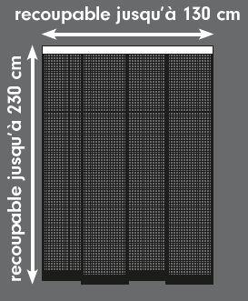 Moustiquaire H.230 x l.130 cm 4 bandes verticales/porte MOUSTIKIT CONFORT gris - 3