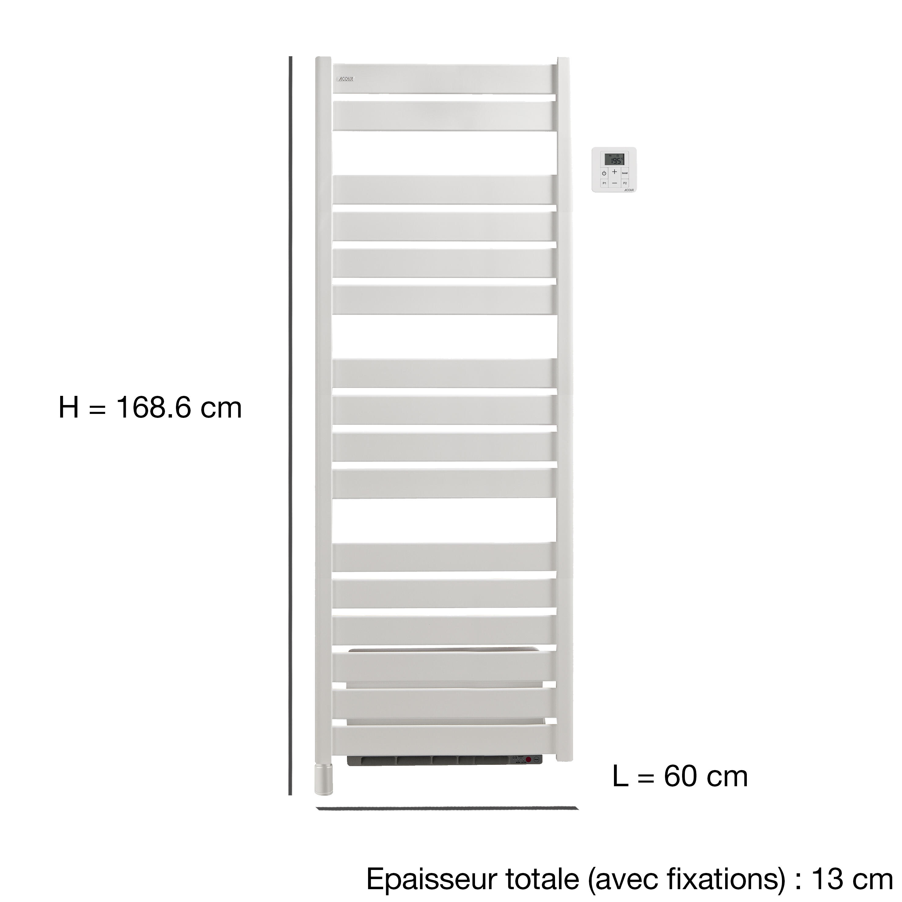 Sèche-serviettes électrique soufflant ACOVA 1000 + 1000W Madras air blanc - 4