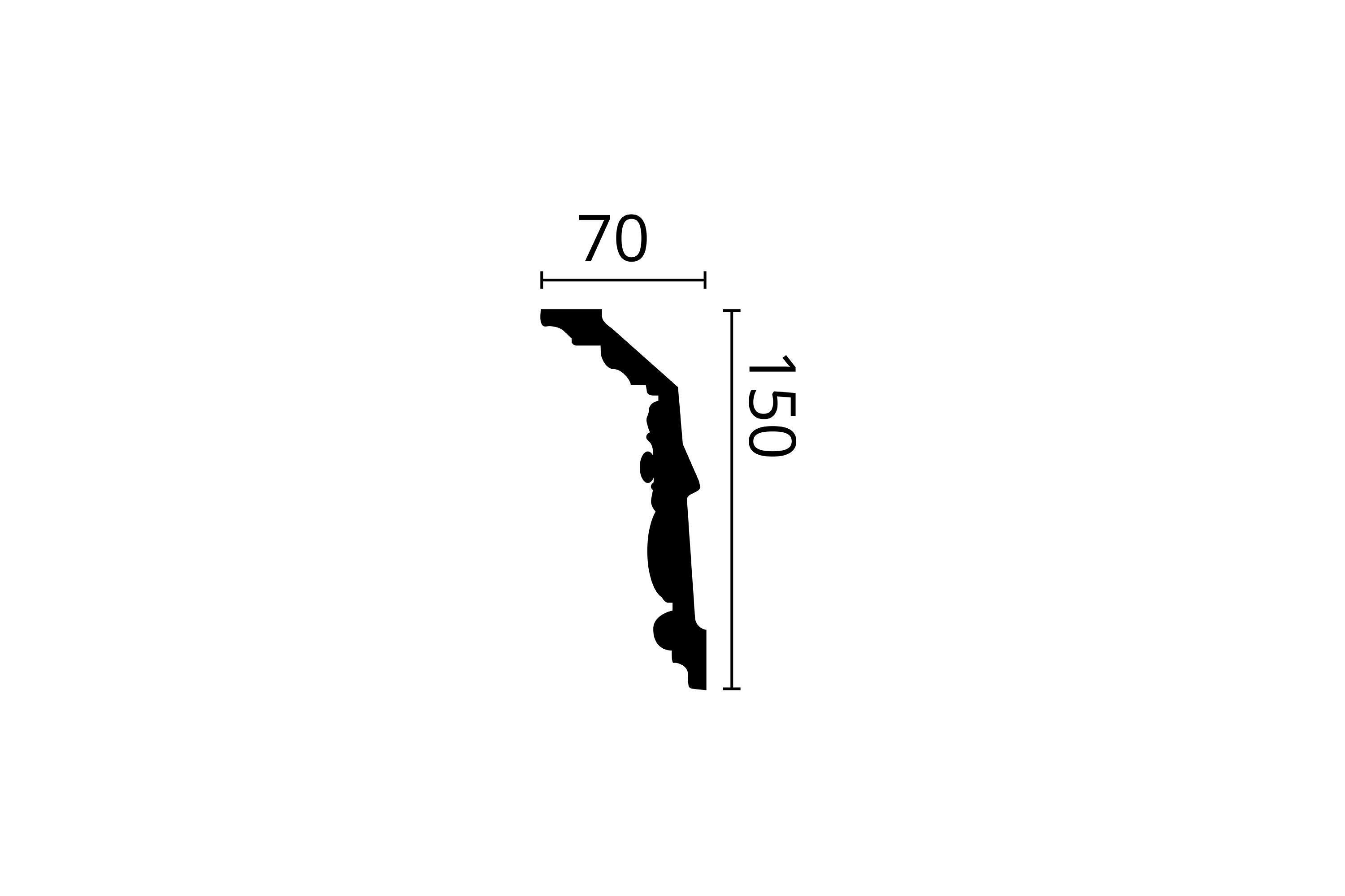 Moulure en polyuréthane F18, 148 x 69 mm, 2 m - 3