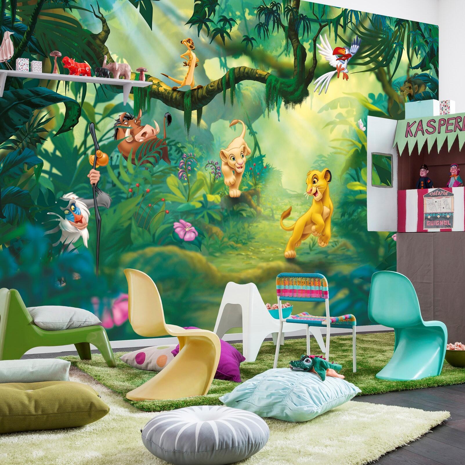 Papier Peint Panoramique Roi Lion Vert Komar L 368 X H 254 Cm Leroy Merlin