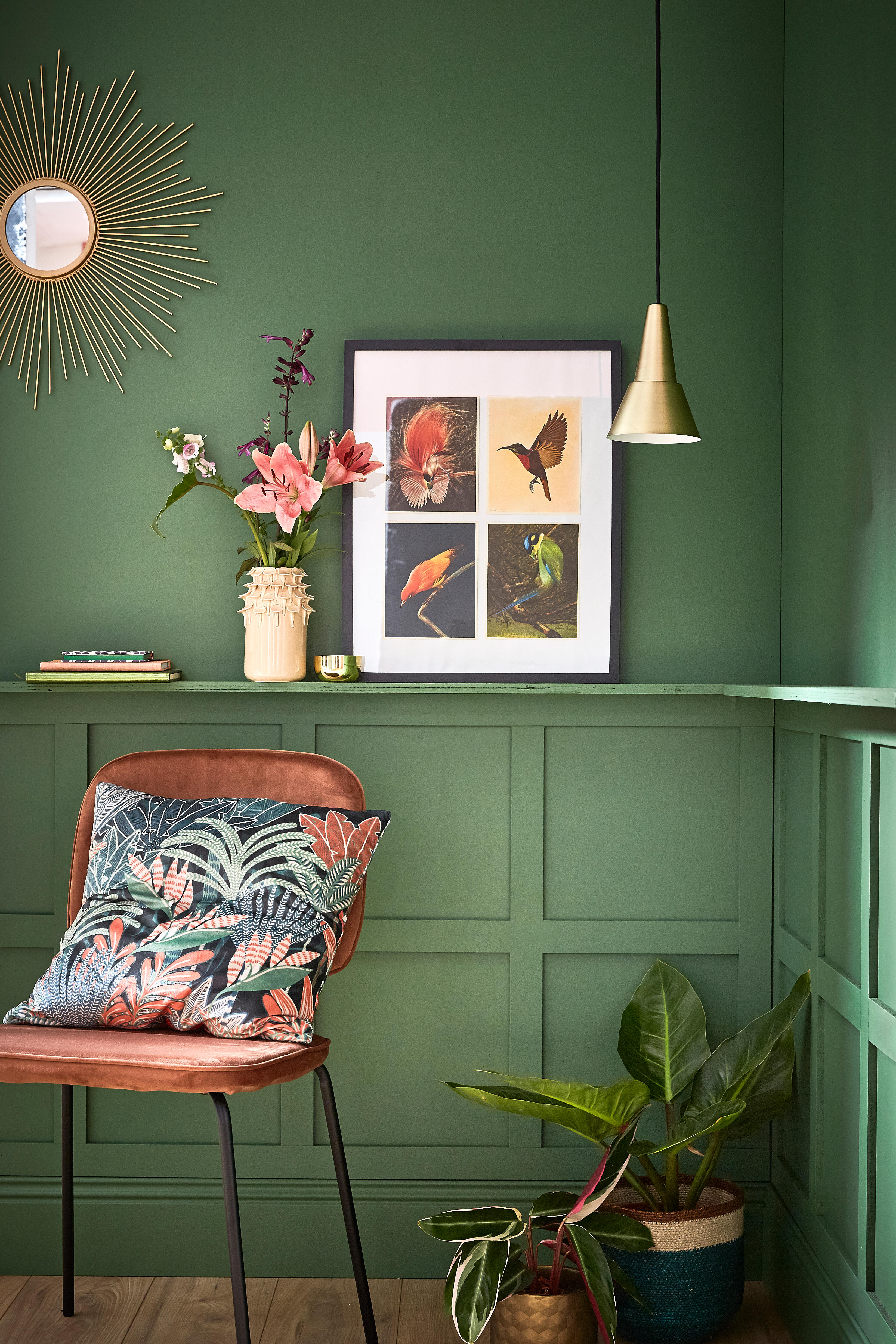 Specchio SUN tondo in metallo dorato Ø 55 cm INSPIRE - 18