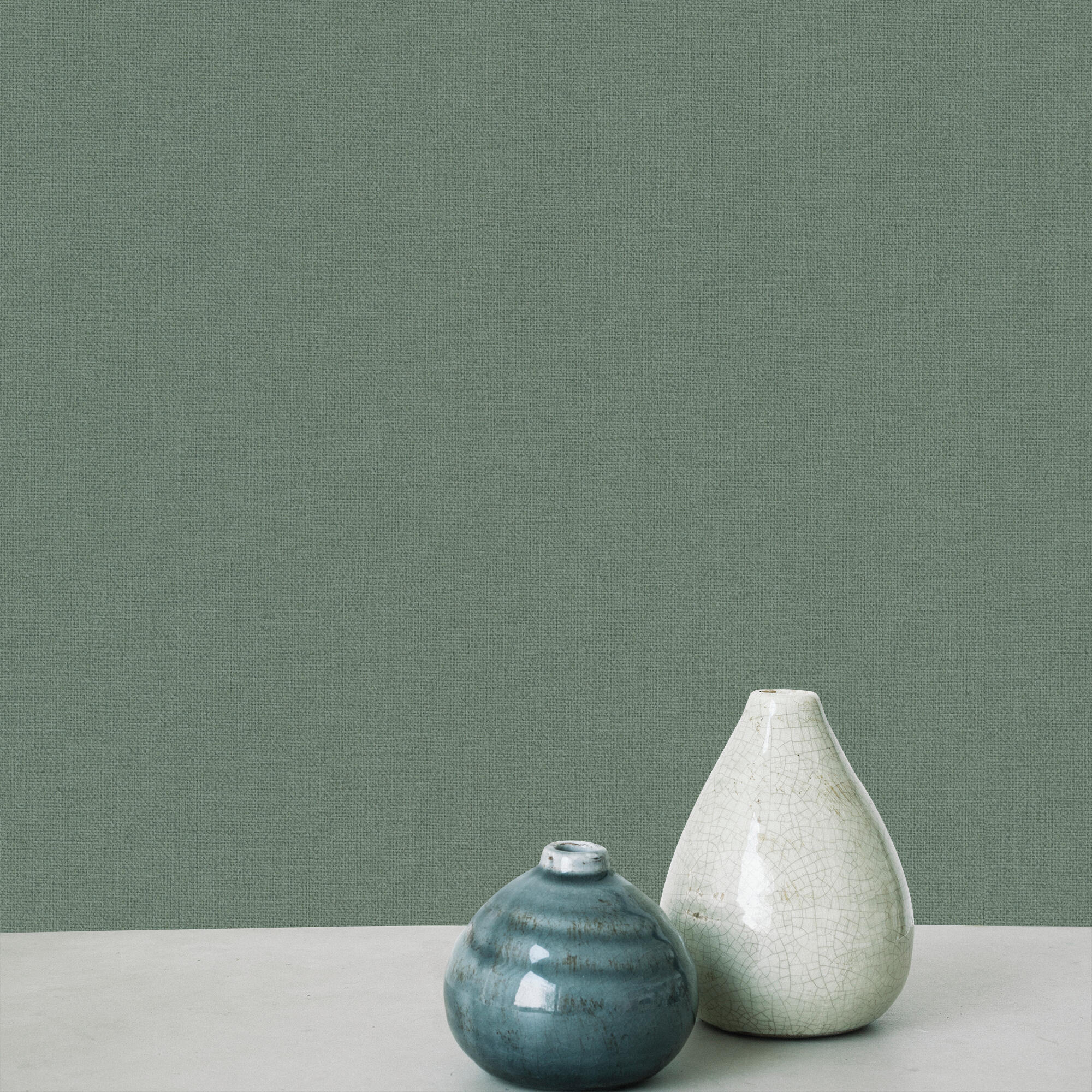 Papier peint intissé Textile mat INSPIRE vert kaki - 2