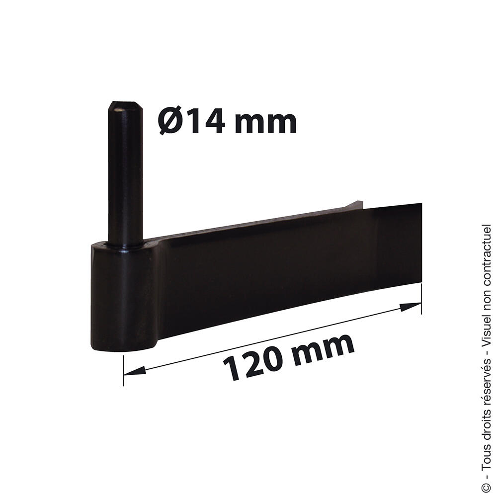 Gond à sceller en acier noir prépeint, Diam.14 x L.120 mm AFBAT - 3