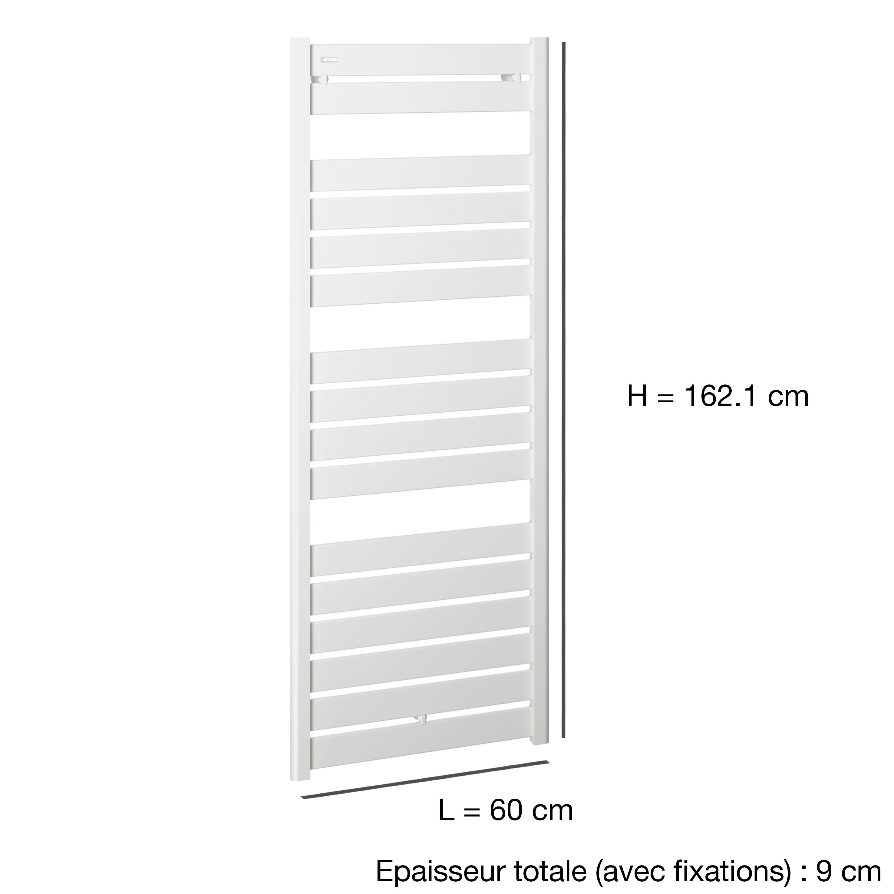 Sèche-serviettes à eau chaude eau chaude ACOVA, 804 W, H.162.1 x l.60 cm Madras  - 3