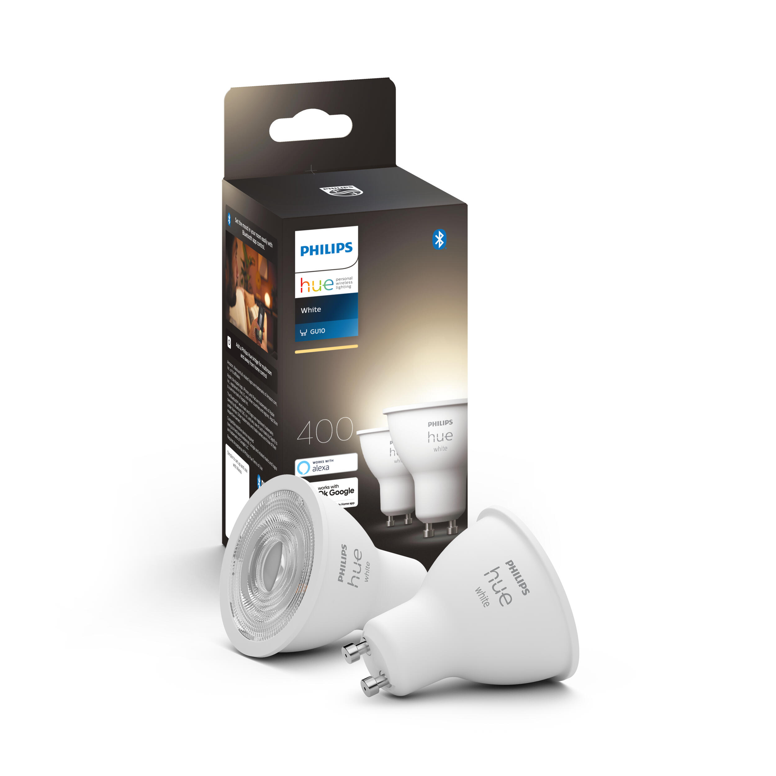 Lot De 4 Ampoules LED Philips GU10 - 4,7W (50W) - Blanc Chaud 2700K - 345lm (neuf)