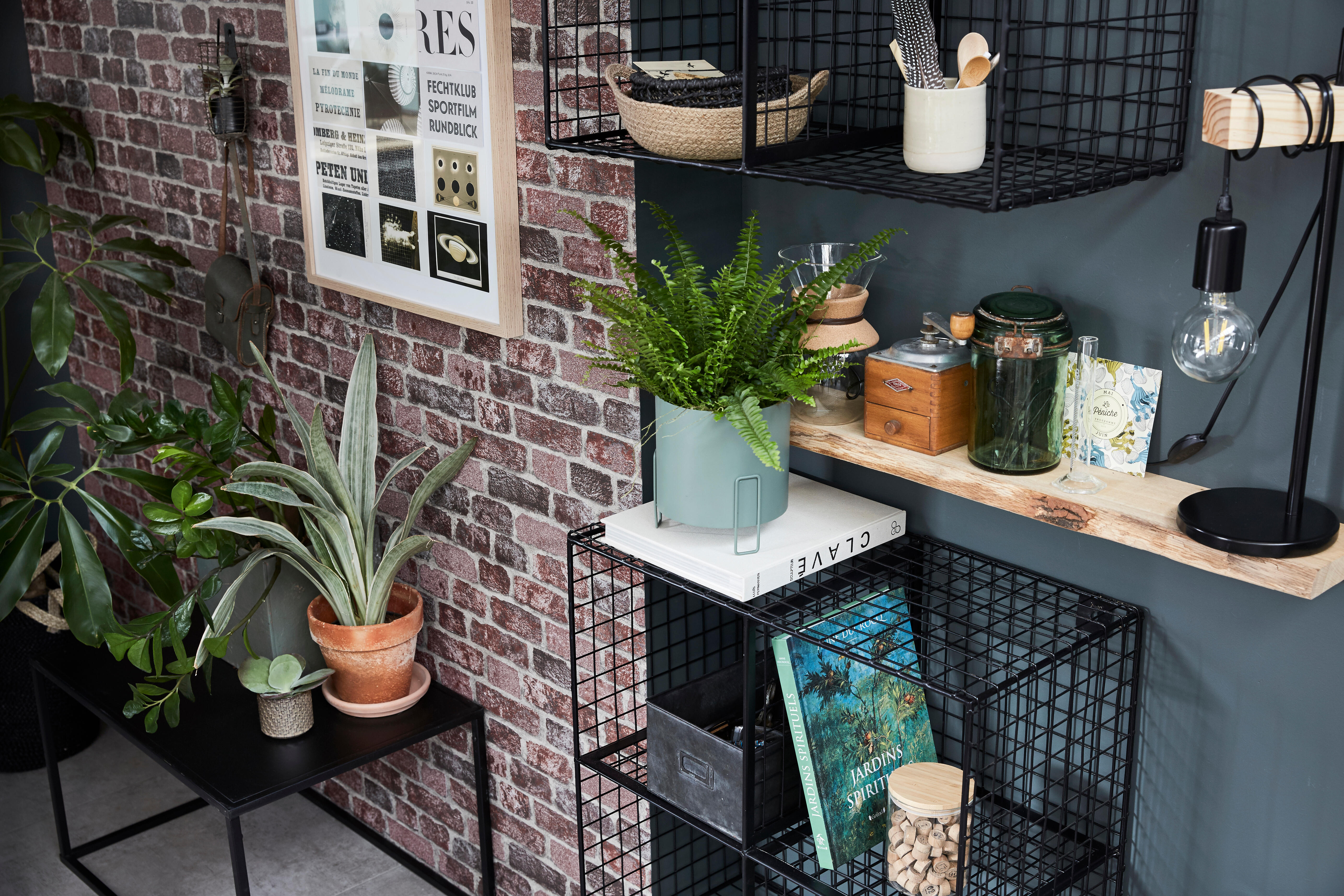 Etagère murale chêne massif naturel brut, L.90 cm - 5