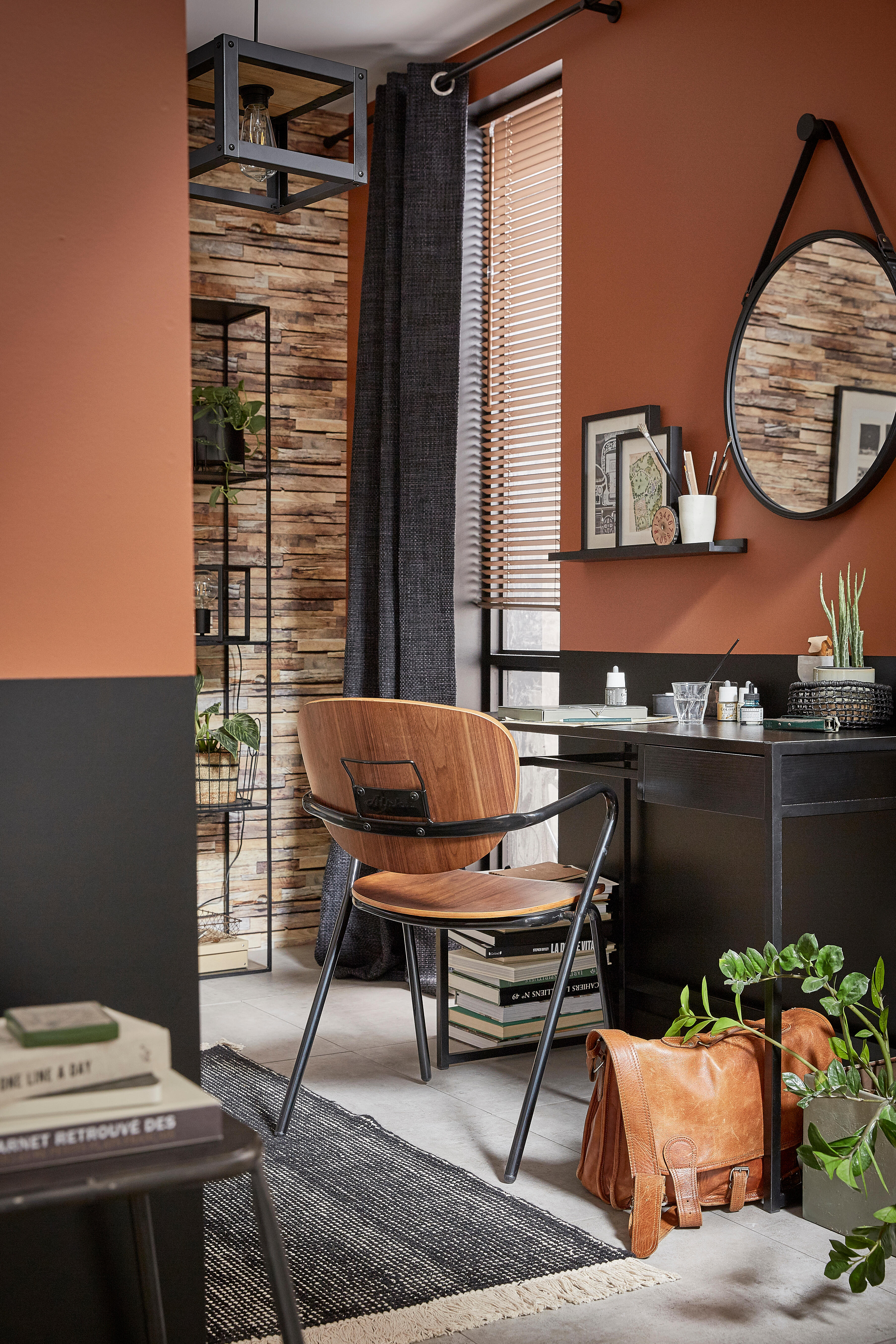 Papier peint intissé Planche de bois marron - 6