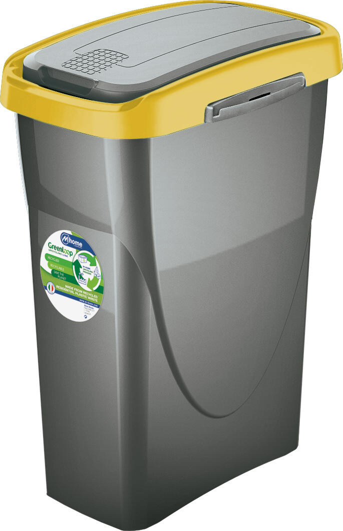 Pattumiera per raccolta differenziata Ecoswing Green Loop manuale grigio e giallo 15 L - 5