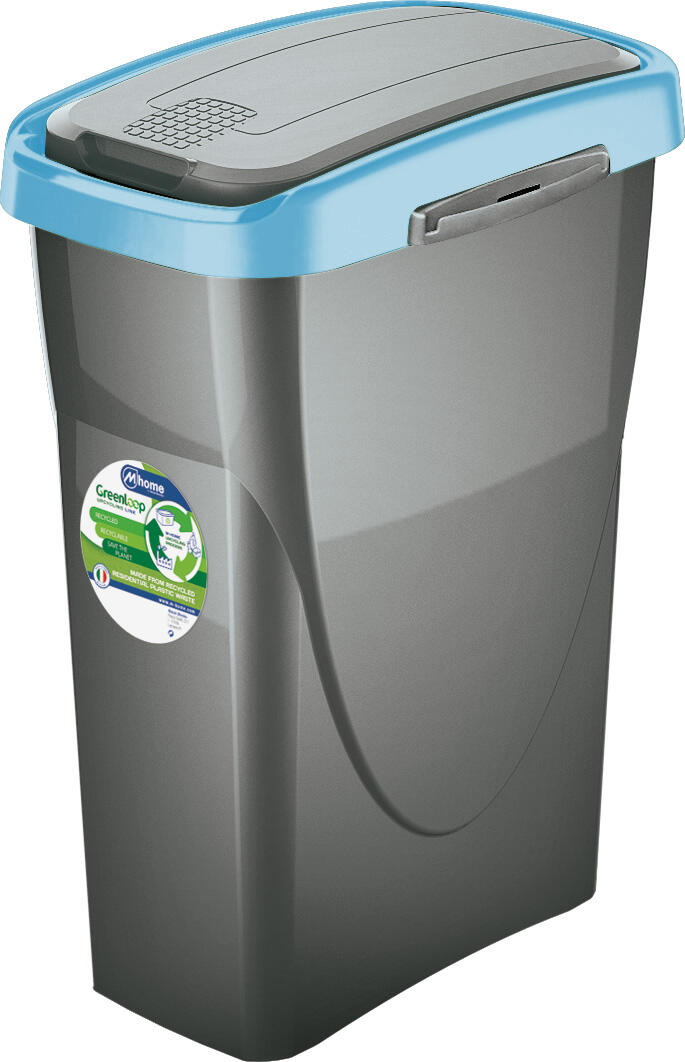 Pattumiera per raccolta differenziata Ecoswing Green Loop manuale grigio e azzurro 15 L - 5