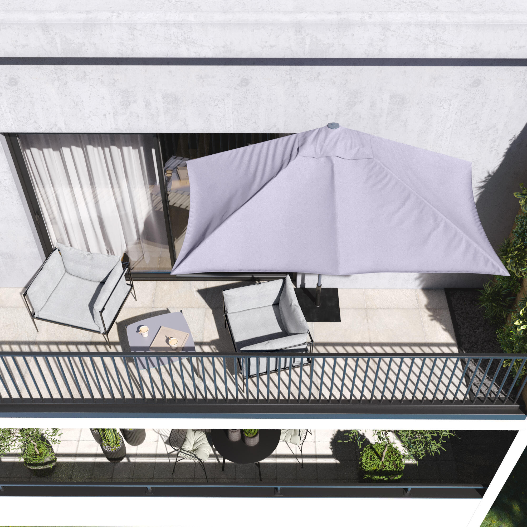 Conjunto jardim relax mesa e 2 cadeiras aço cinza escuro Levo Naterial - 5