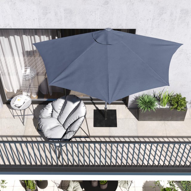 Parasol NATERIAL Arkea gris zingué 1/2 cercle