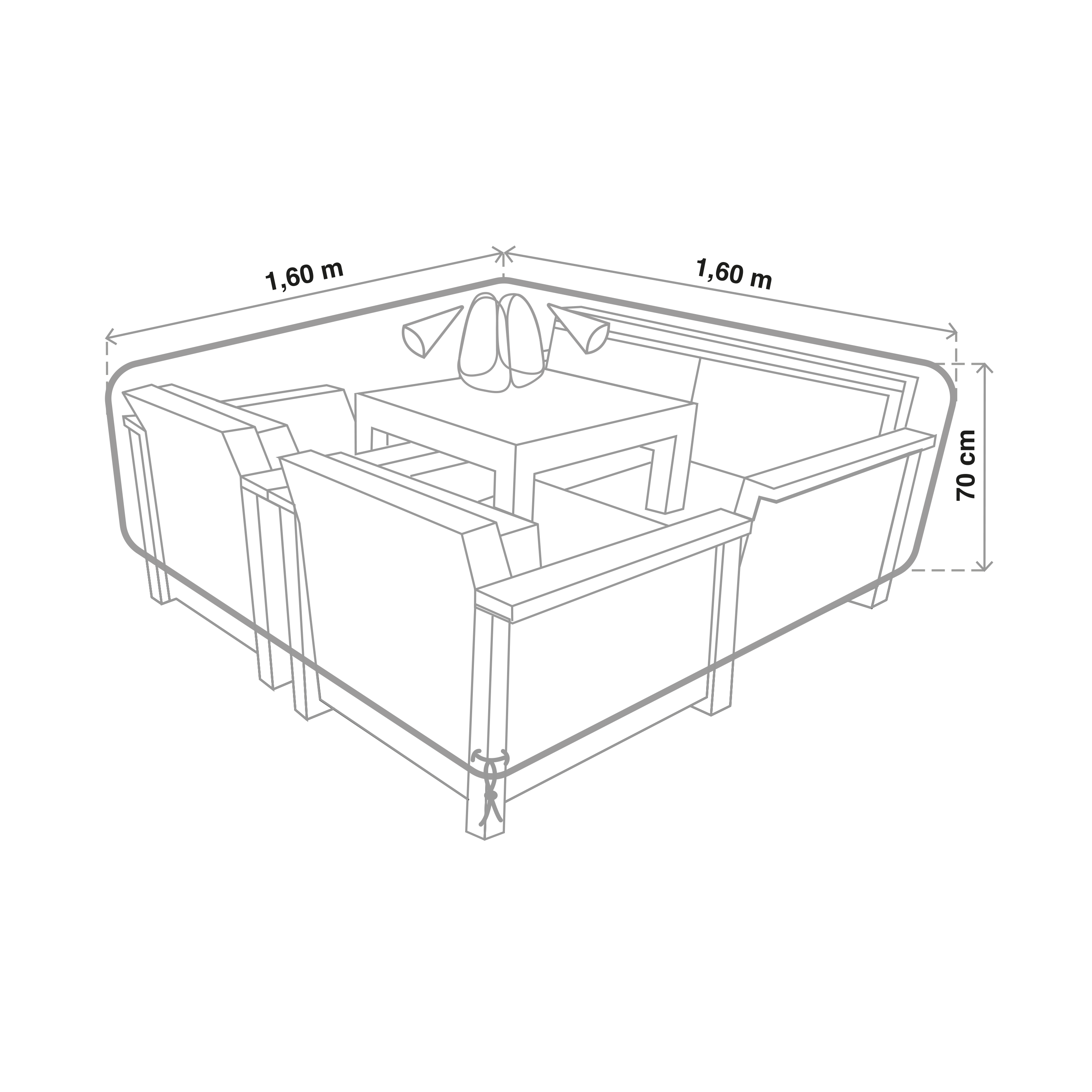 Cobertura para conjunto relax, tamanho S 160x160x70 cm Naterial - 6