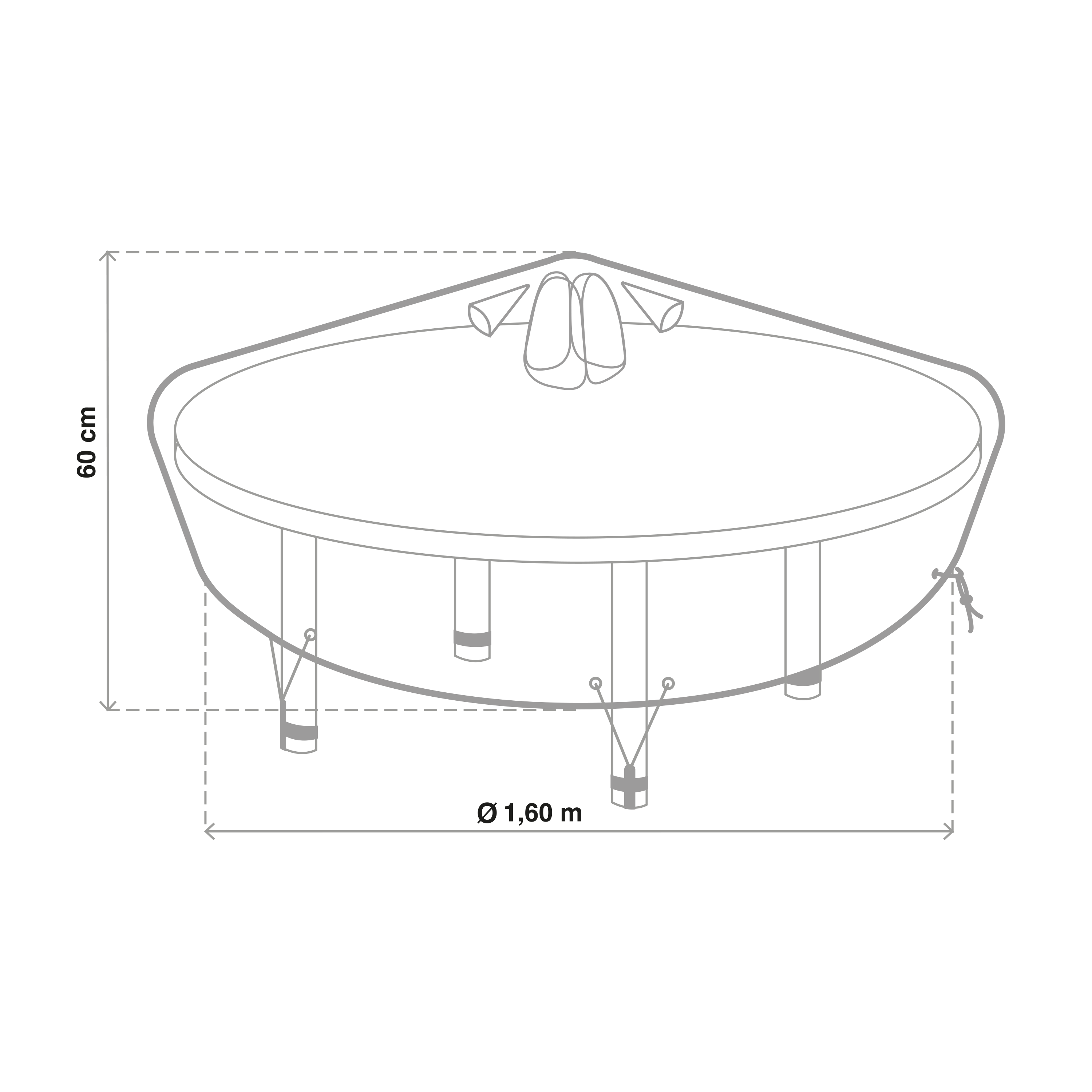 Housse de protection d'extérieur table de jardin NATERIAL l.160 x H.60 cm - 8