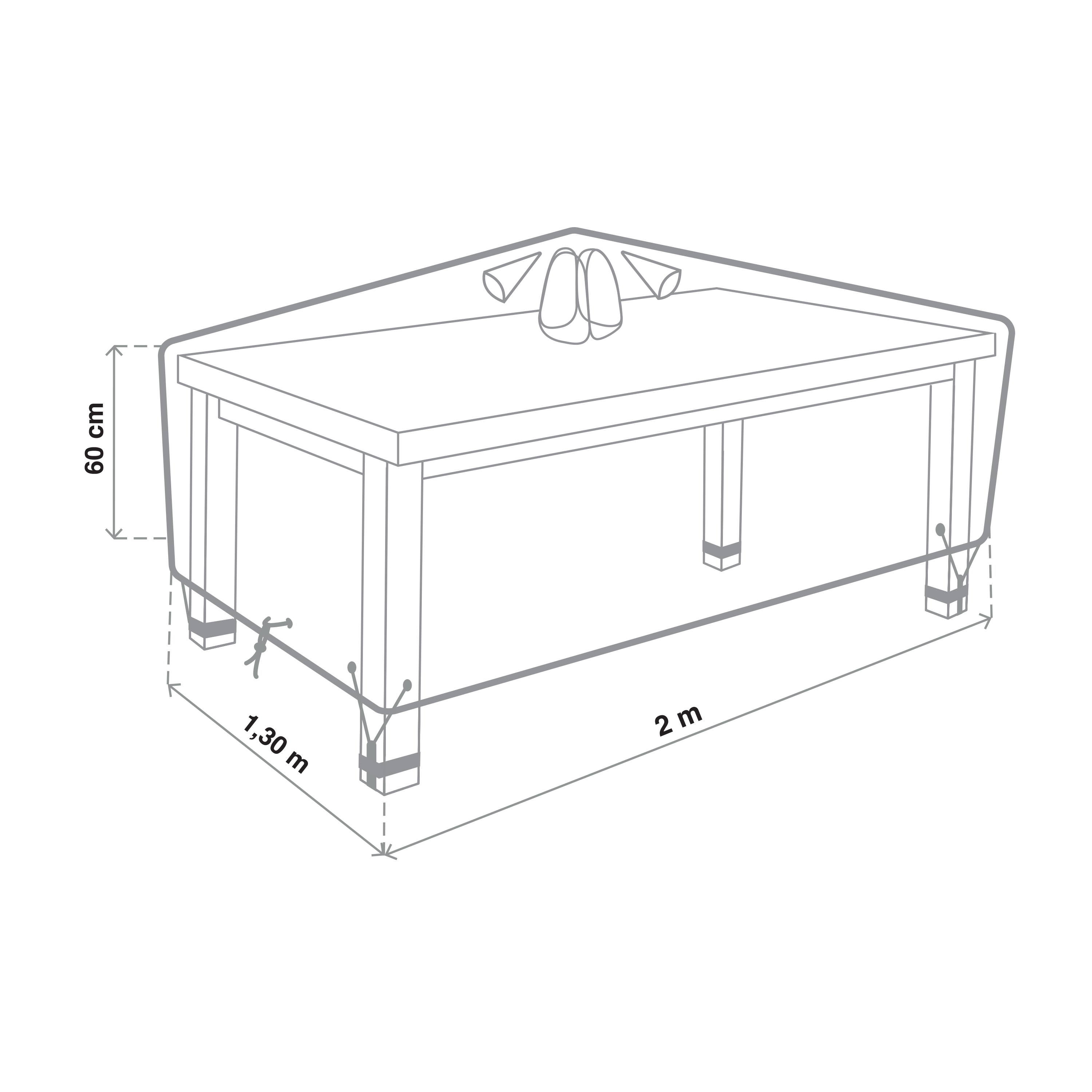 Housse de protection pour table de jardin NATERIAL l.200 x H.60 cm - 6