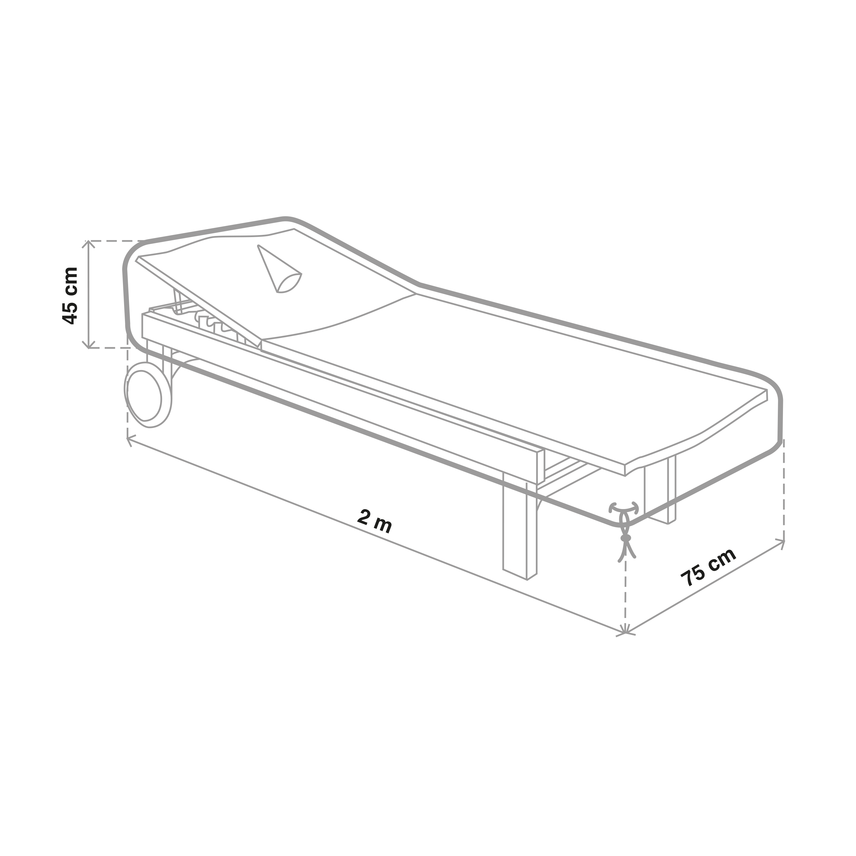 Cobertura para espreguiçadeira 200x75x45 cm Naterial - 6