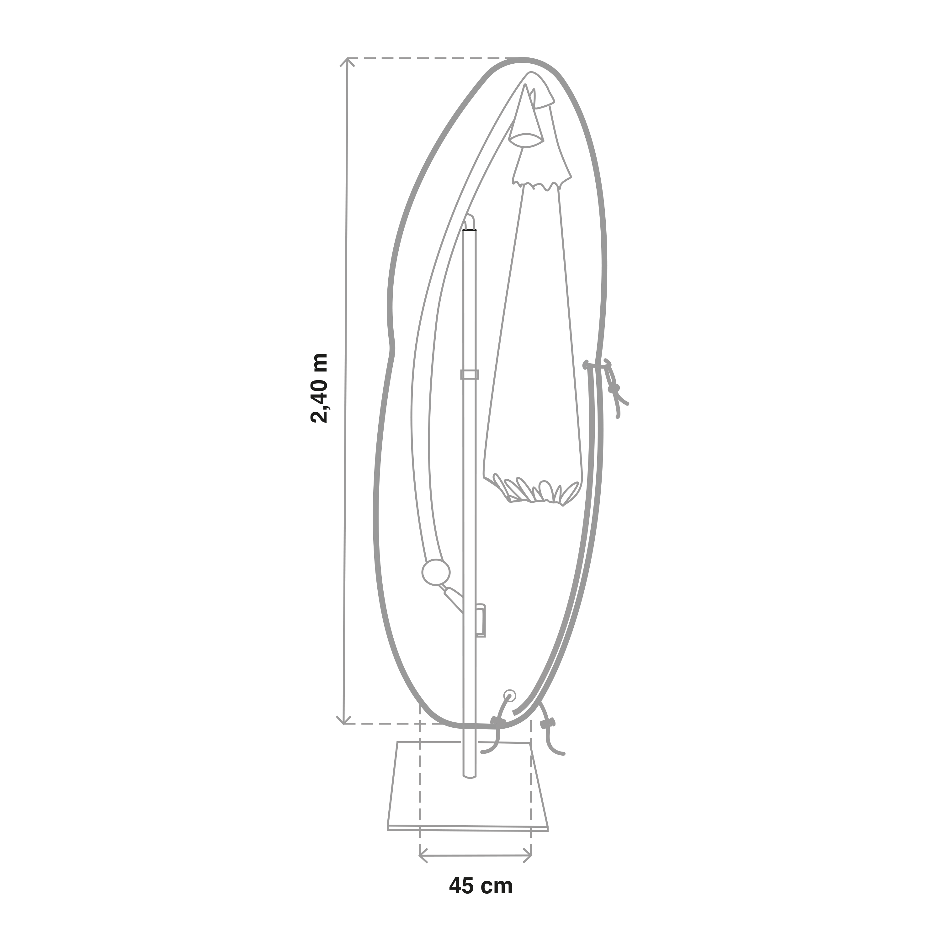 Cobertura para chapéu-de-sol excêntrico 45x45x240 cm Naterial - 6