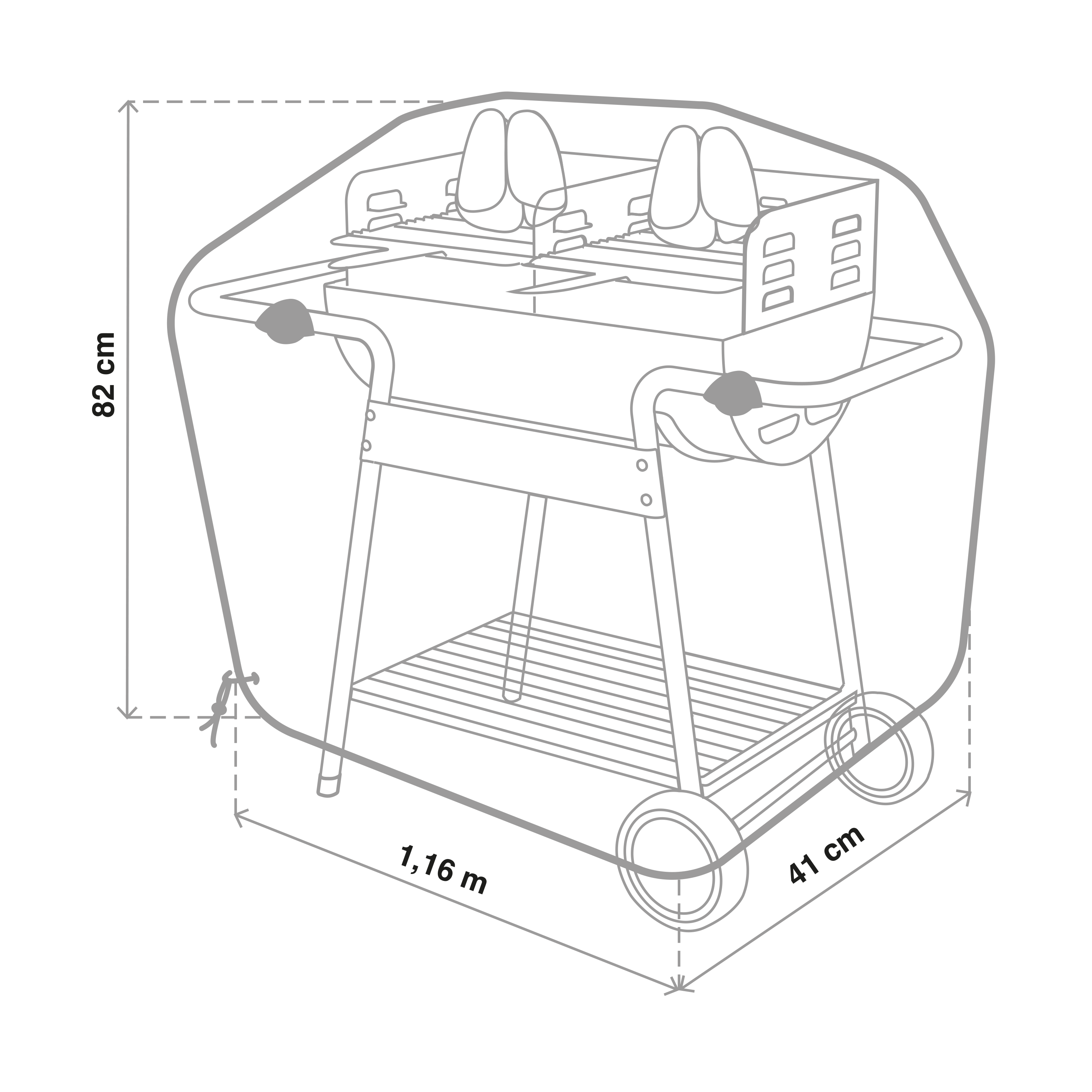Capa para barbecue NATERIAL PRISMA 160G 116X41X82CM - 6