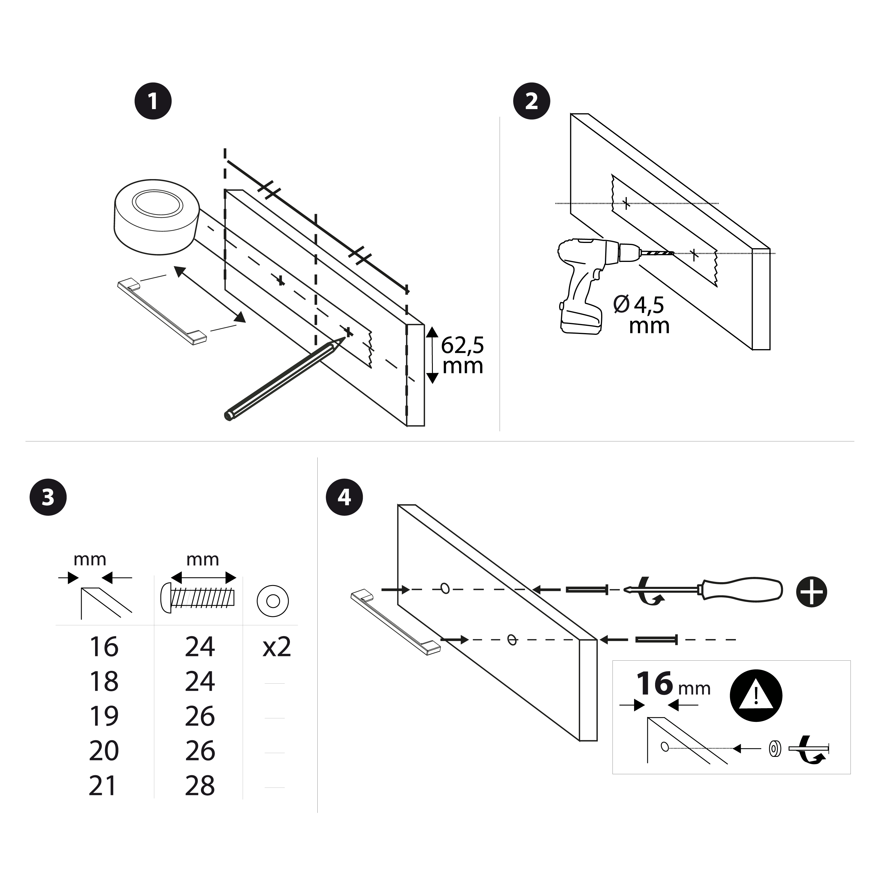 Lot de 2 poignées de meuble INSPIRE Poros, argenté, Aluminium, entraxe 160 mm - 2