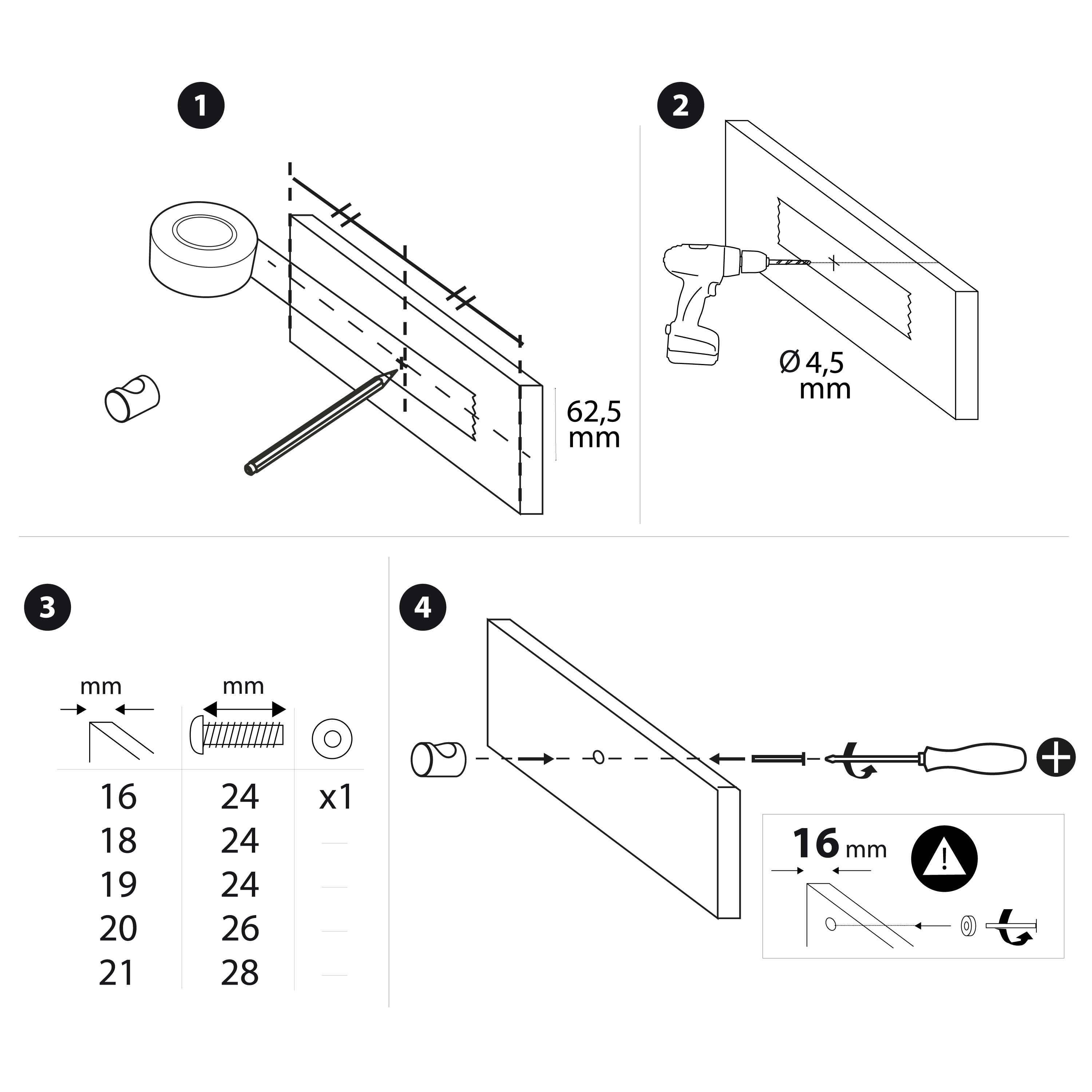 Lot de 2 poignées de cuisine DORYOS zamak INSPIRE 20 mm - 6