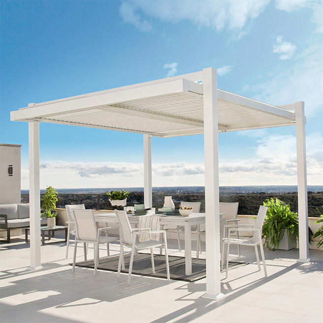 Pergola in alluminio bianca 3 x 3.5 m - Persea NATERIAL - 12