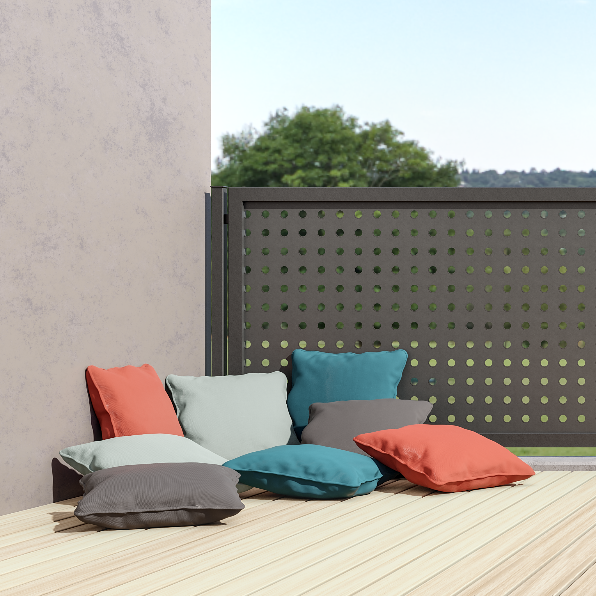 Cuscino da esterno decorativo in poliestere BIGREY verde 40 x 40 x Sp 10 cm - 5