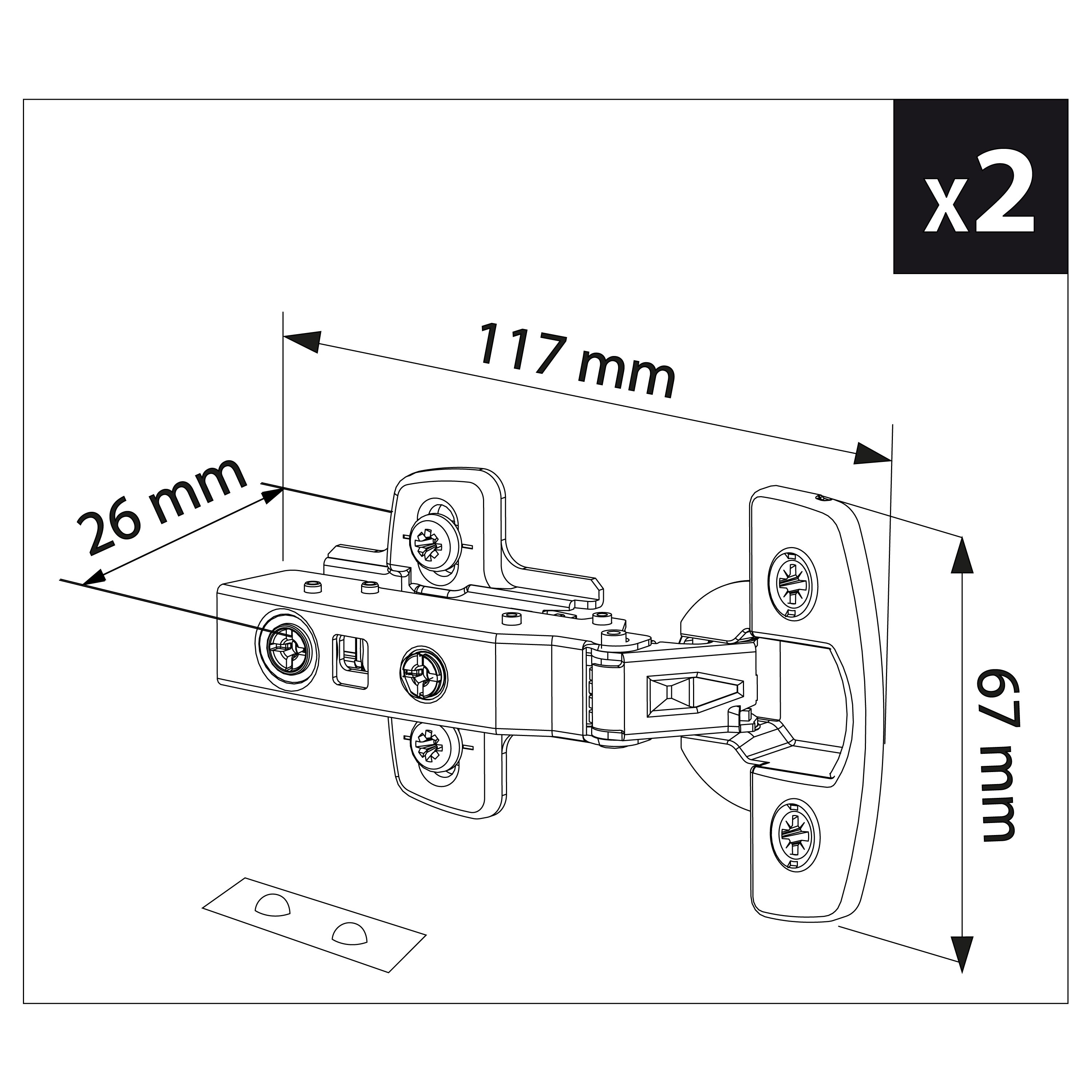 Cerniera invisibile acciaio 2 pezzi - 7