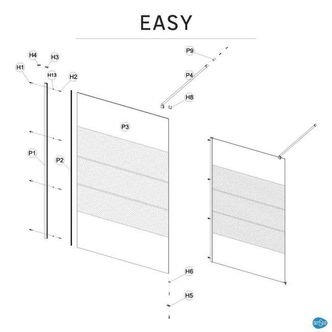 Box doccia walk-in Easy, vetro 6 mm, L 117-118.5 cm x H 195 cm, profilo cromo - 16