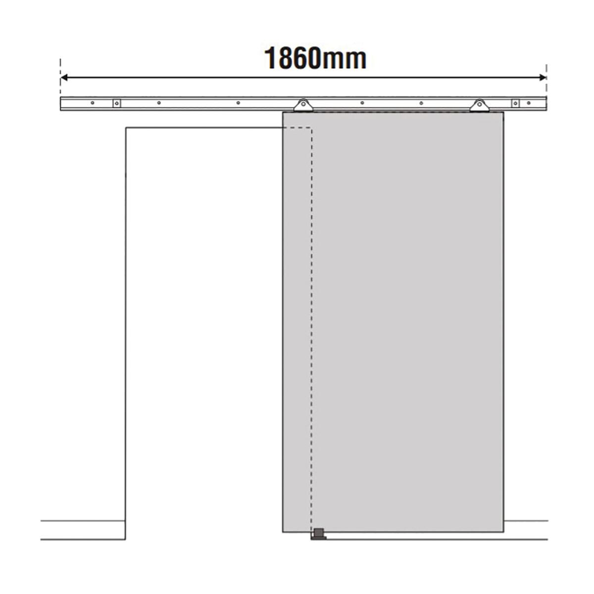 Sistema scorrevole Low in acciaio grigio galvanizzato per anta in legno, L 186 x H 3.5 cm - 4