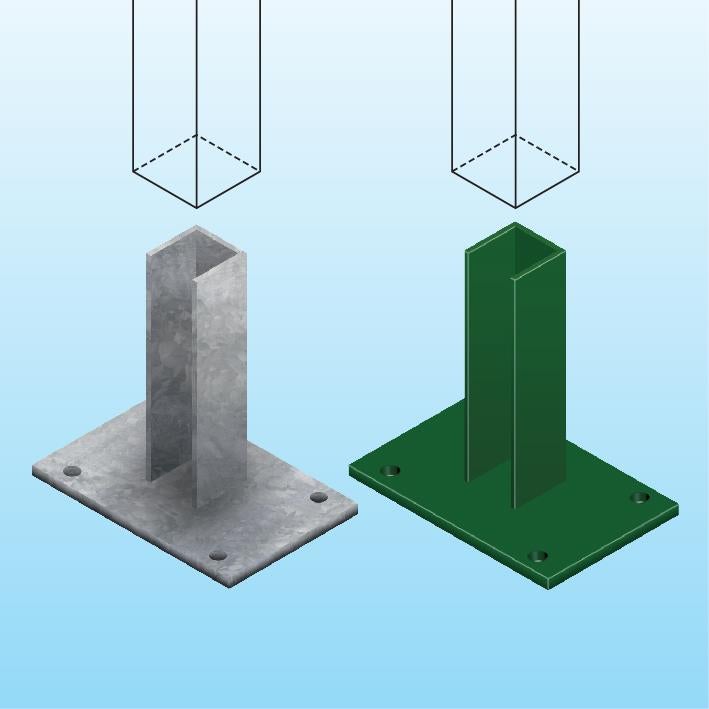 Supporto per palo in acciaio FERRO BULLONI da avvitare grigio L 10 x H 20 cm x Sp 0.5 mm - 4