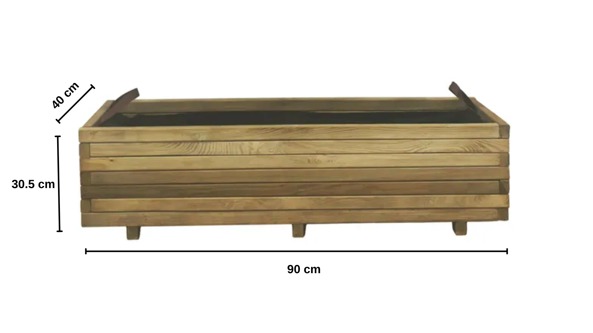 Fioriera GLADYS in legno marrone H 30.5 cm L 90 x P 40 cm - 4