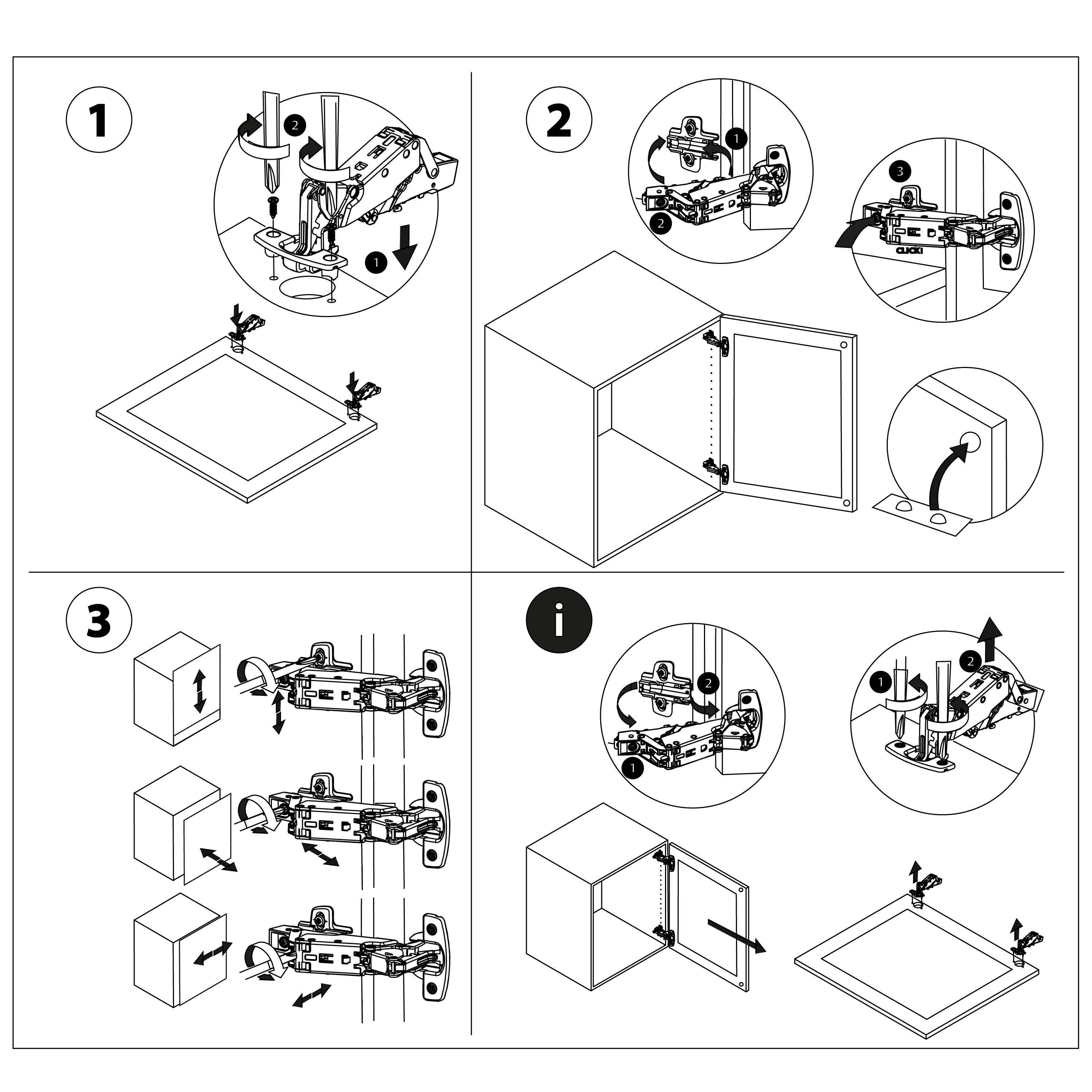 2 charnières invisibles, 165° - 5