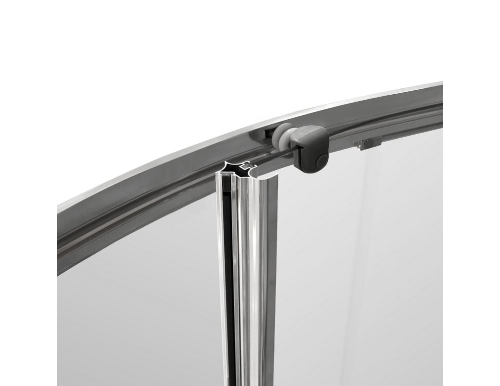 Box doccia angolare con porta scorrevole, vetro 4 mm, L 77.5-79 cm x L 77.5-79 cm, H 185 cm, cromo Essential - 6