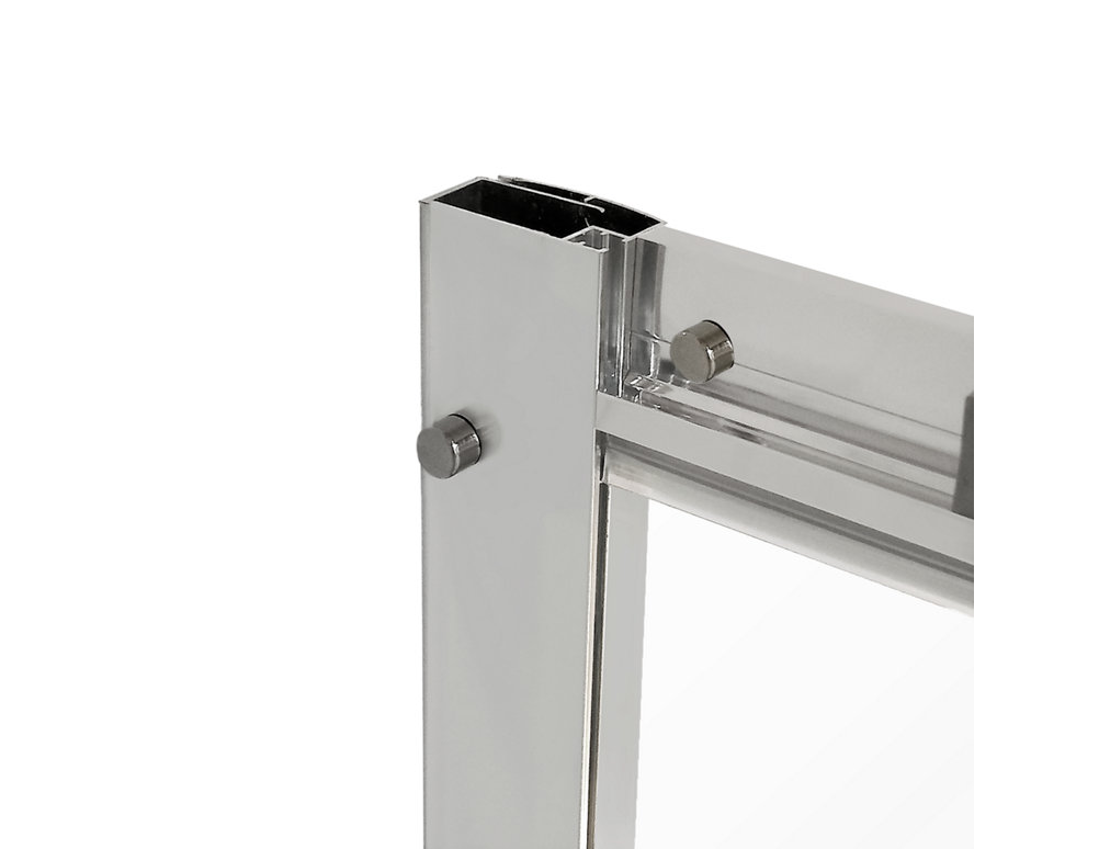 Box doccia angolare con porta scorrevole, vetro 4 mm, L 77.5-79 cm x L 77.5-79 cm, H 185 cm, cromo Essential - 4
